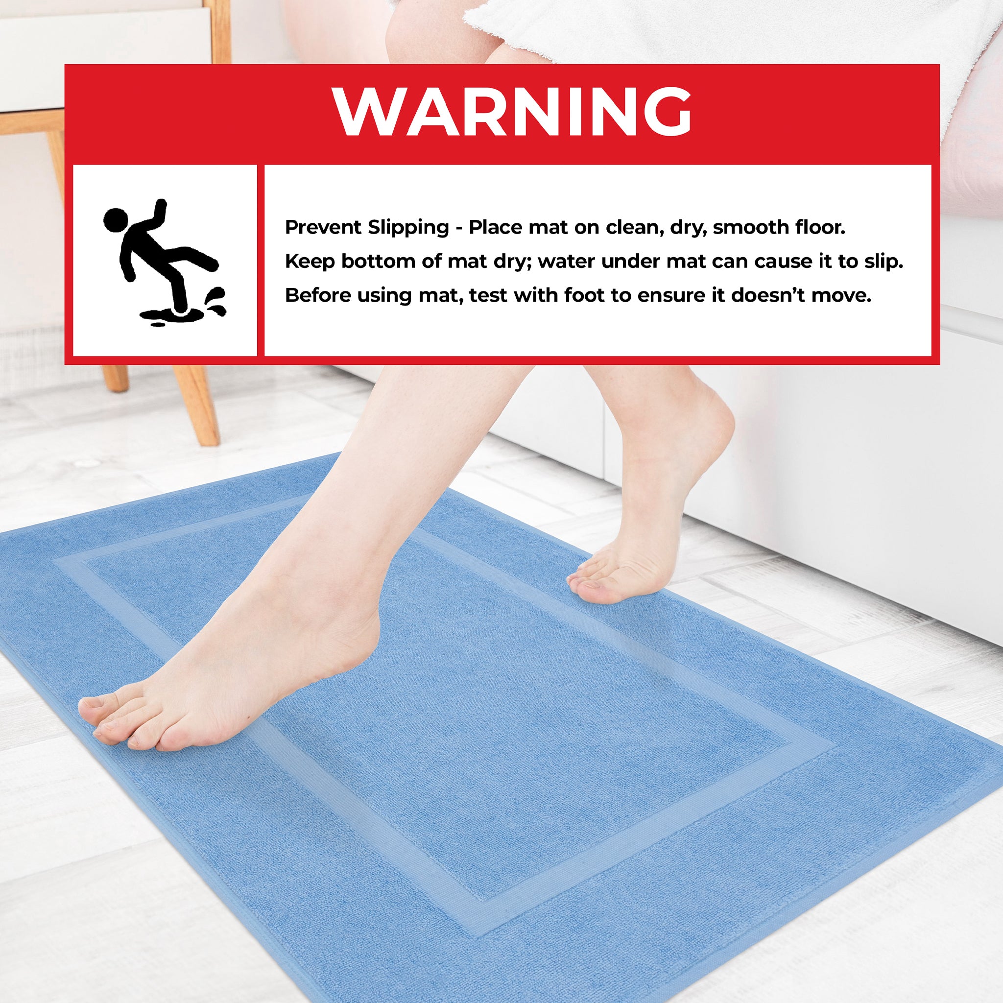 American-softlinen Bekos 100% Cotton Bath Mat Set, 2 Piece 20x34 inches Wholesale Bath Rugs for Bathroom