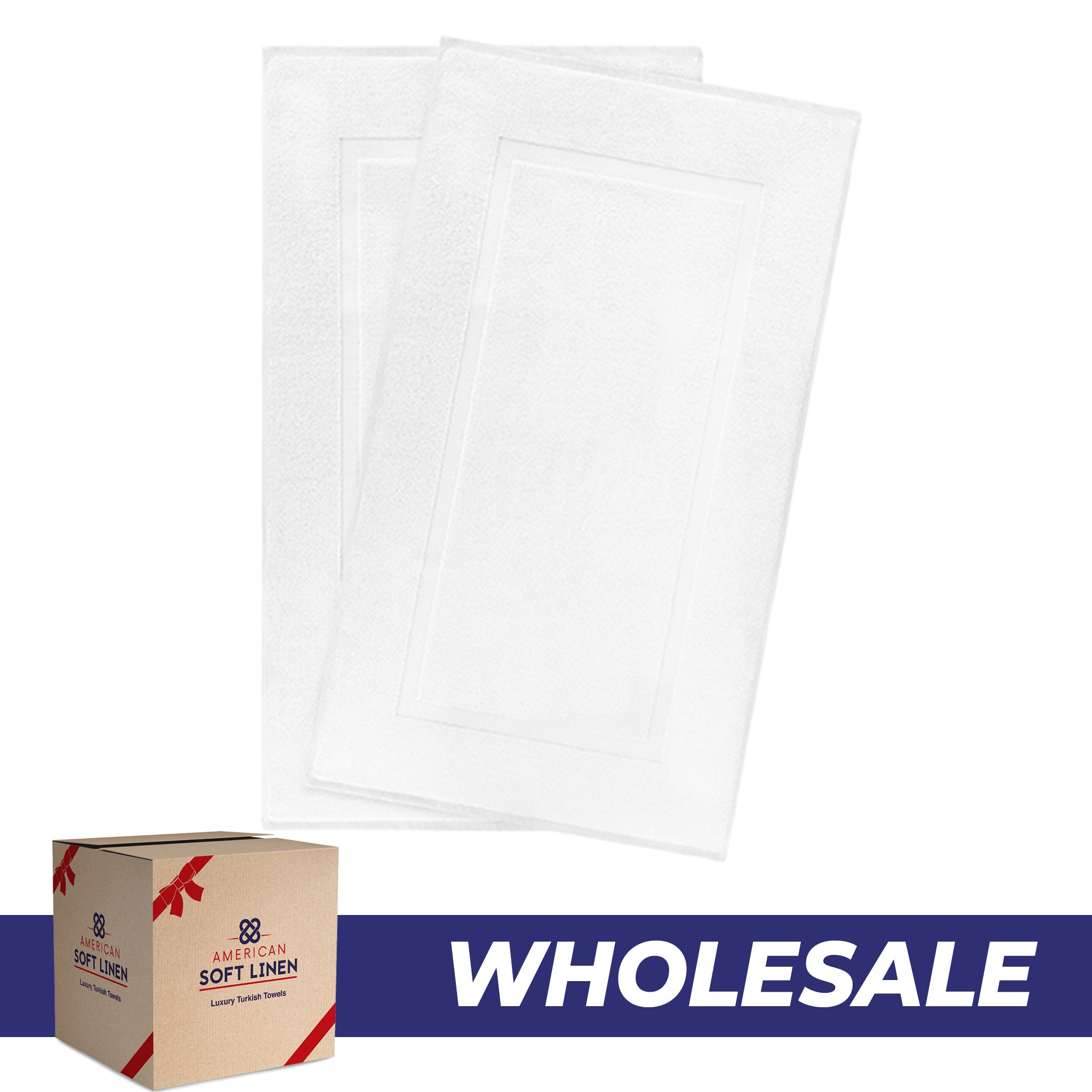 American-softlinen Bekos 100% Cotton Bath Mat Set, 2 Piece 20x34 inches Wholesale Bath Rugs for Bathroom