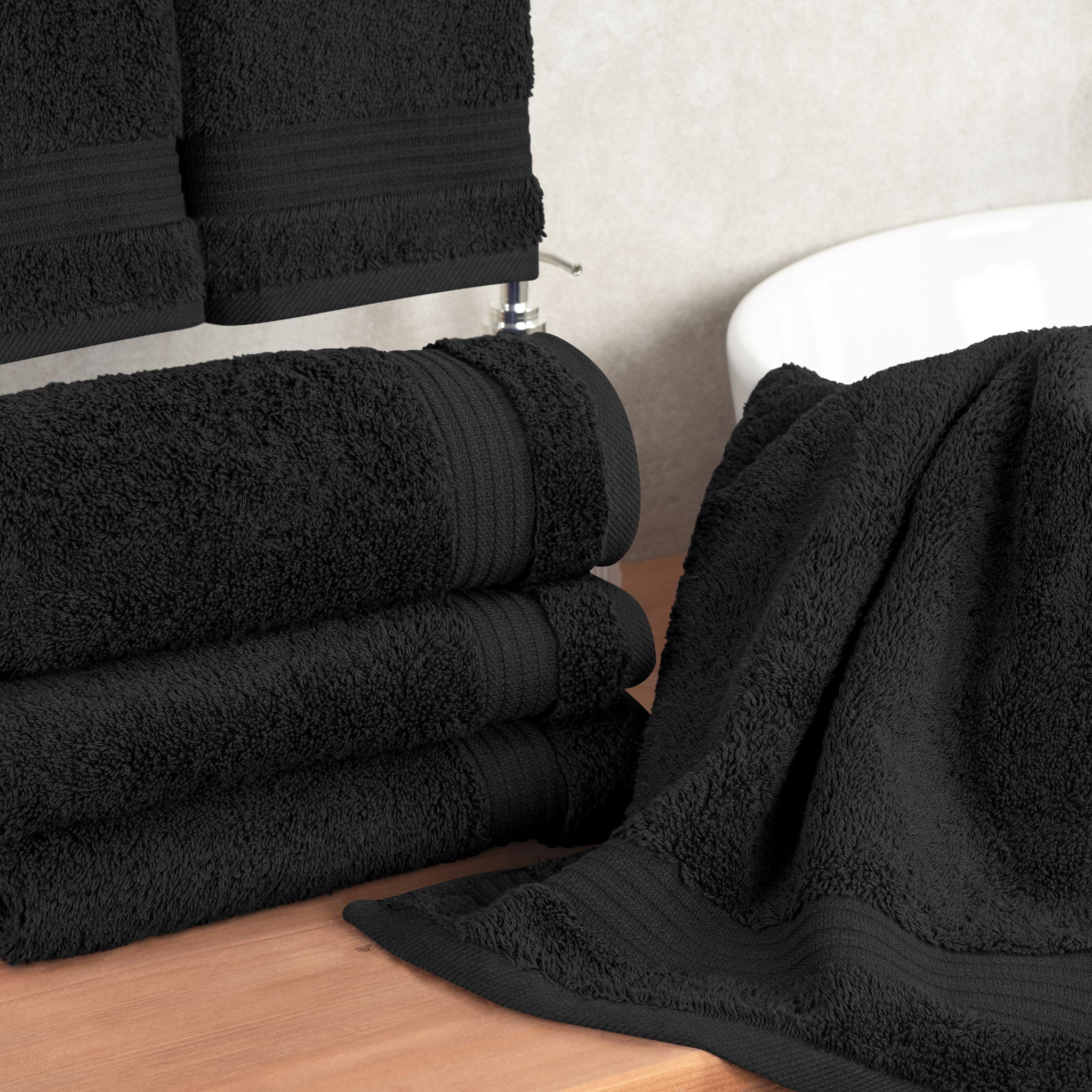 American-softlinen Bekos 100% Cotton Turkish 4-Piece Hand Towel Sets, Wholesale Luxury Hand Towels