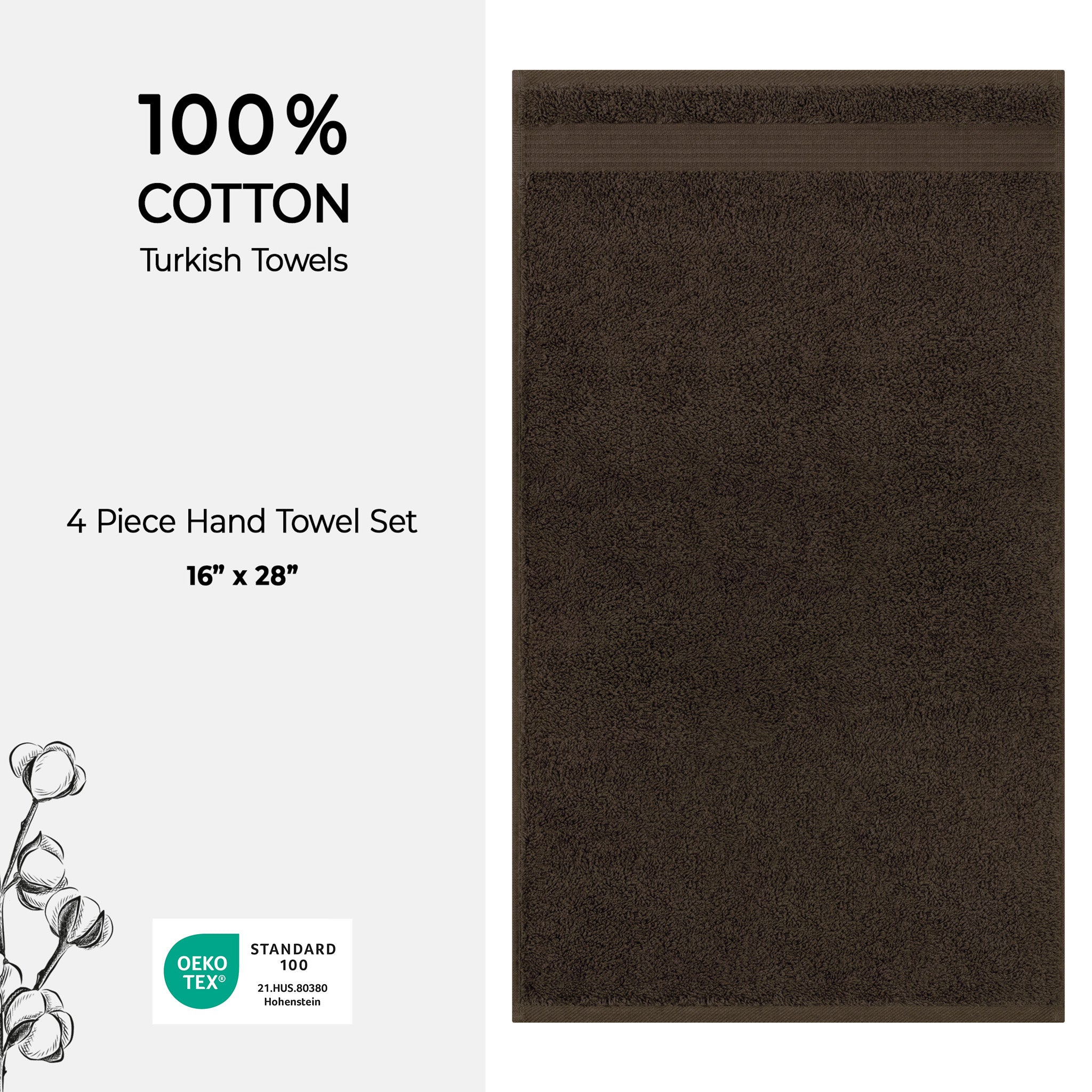 American-softlinen Bekos 100% Cotton Turkish 4-Piece Hand Towel Sets, Wholesale Luxury Hand Towels