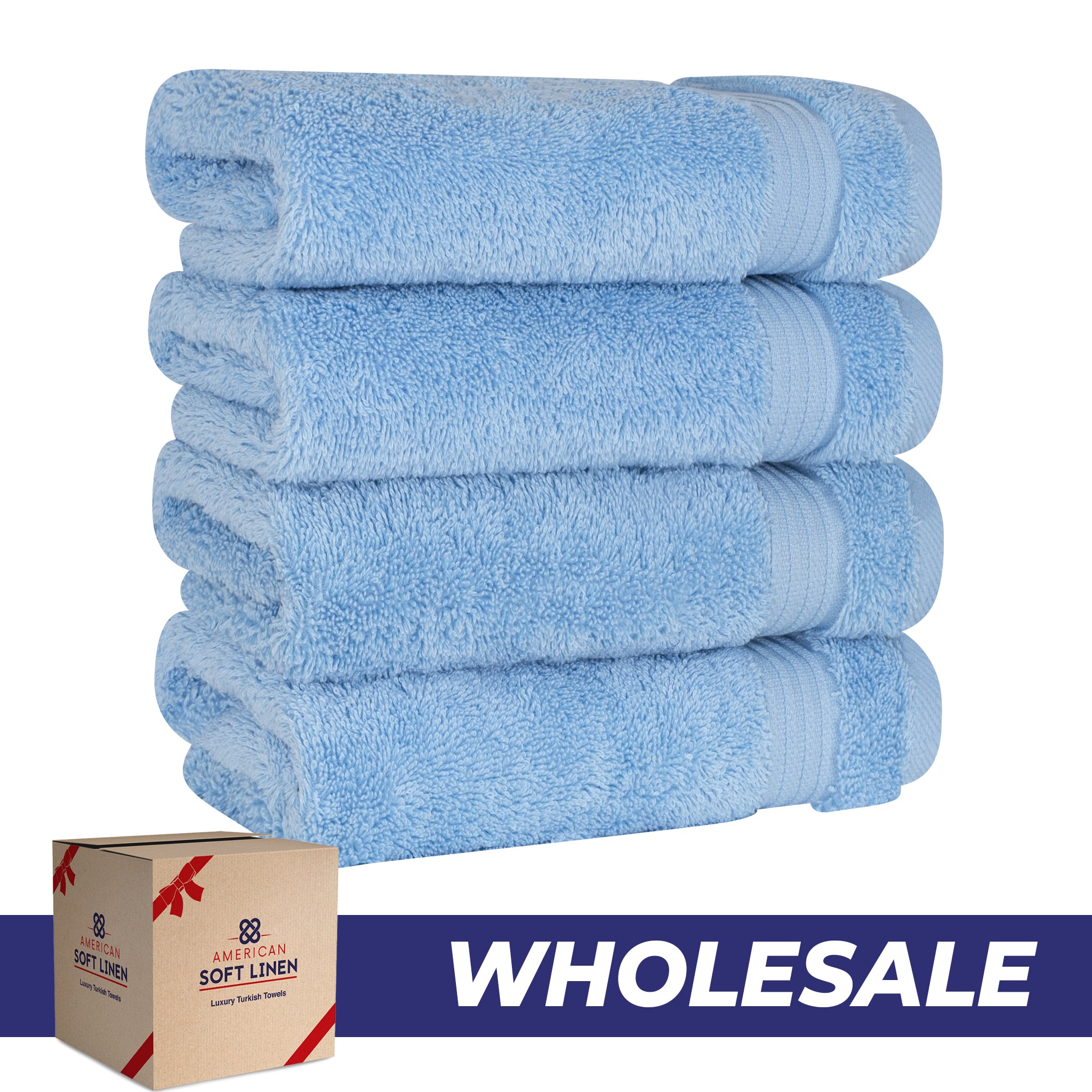 American-softlinen Bekos 100% Cotton Turkish 4-Piece Hand Towel Sets, Wholesale Luxury Hand Towels