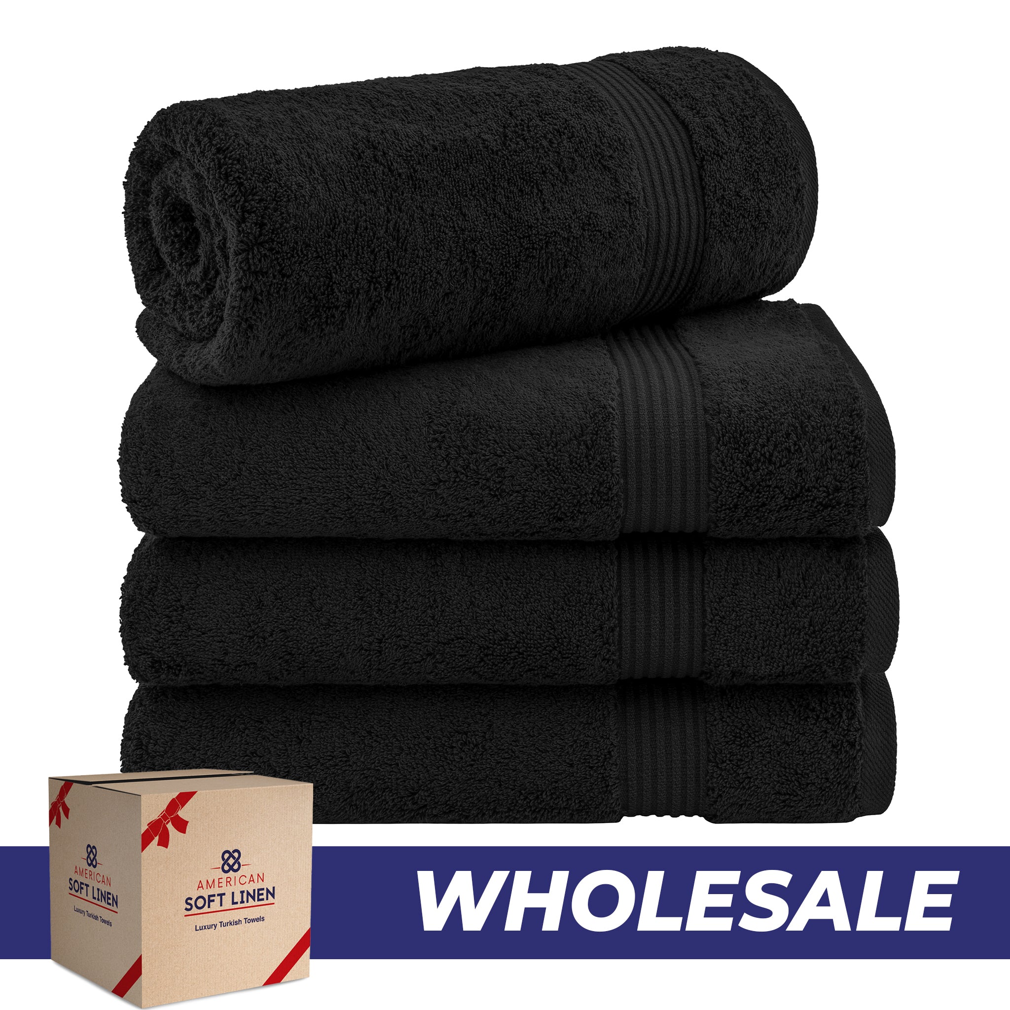 American-softlinen Bekos 100% Cotton Turkish 4-Piece Bath Towel Sets, Wholesale Luxury Bath Towels