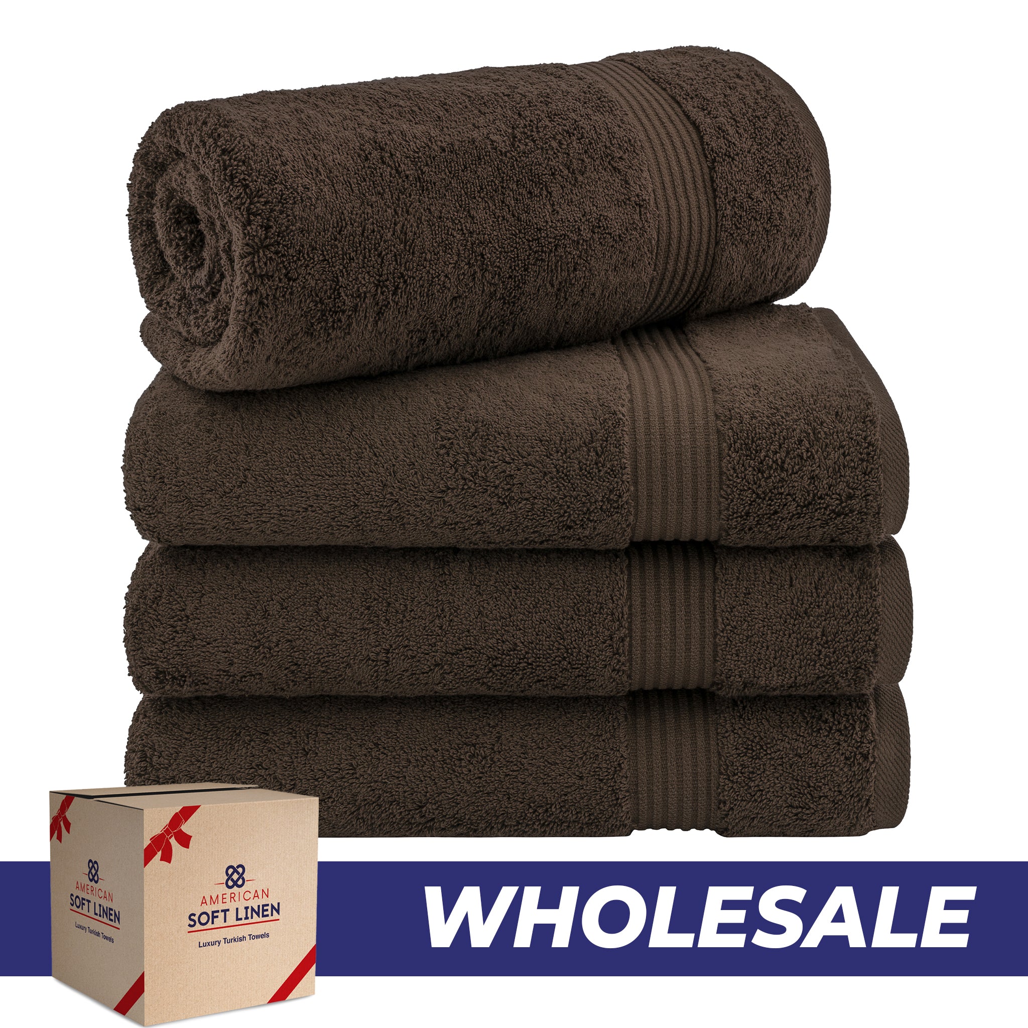 American-softlinen Bekos 100% Cotton Turkish 4-Piece Bath Towel Sets, Wholesale Luxury Bath Towels