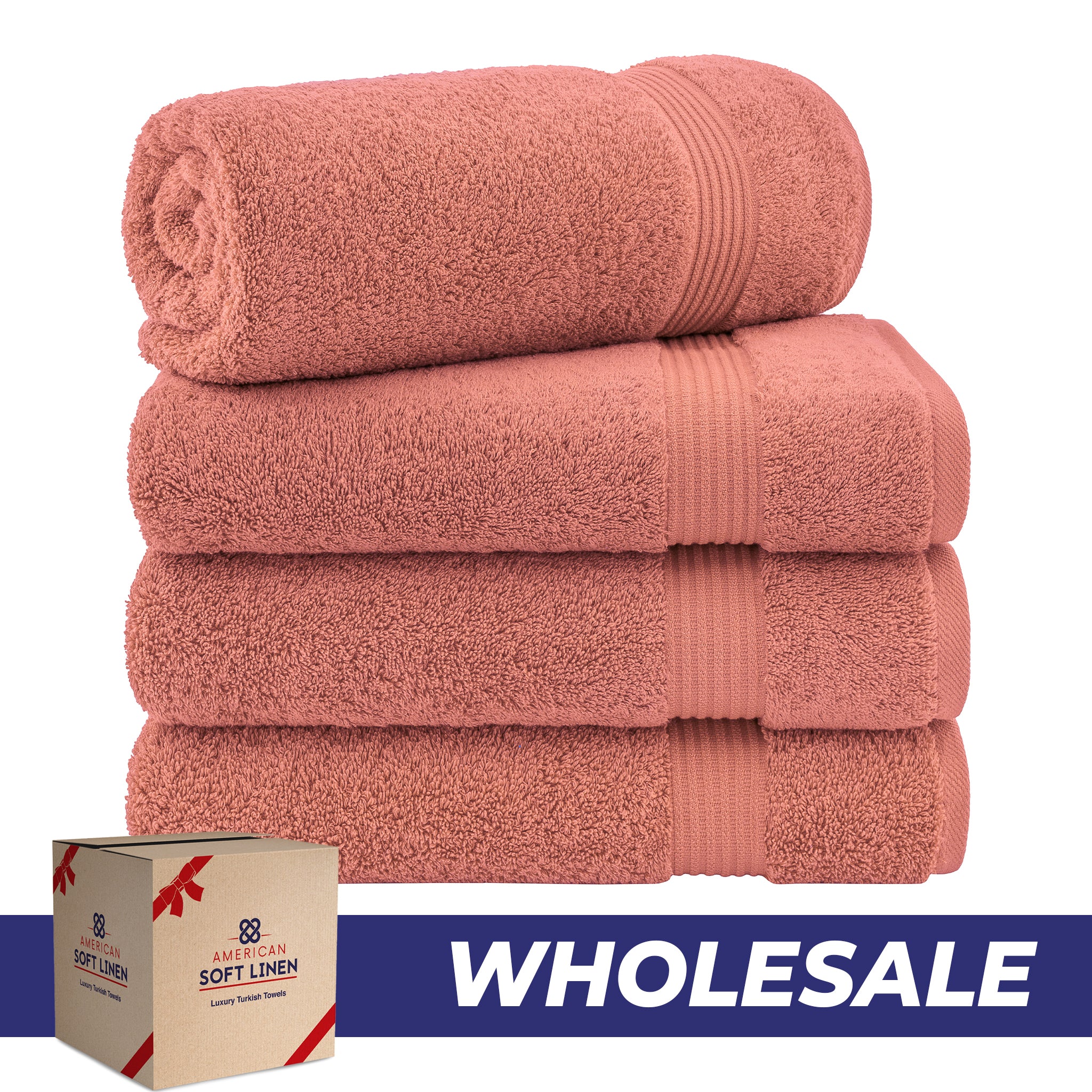 American-softlinen Bekos 100% Cotton Turkish 4-Piece Bath Towel Sets, Wholesale Luxury Bath Towels
