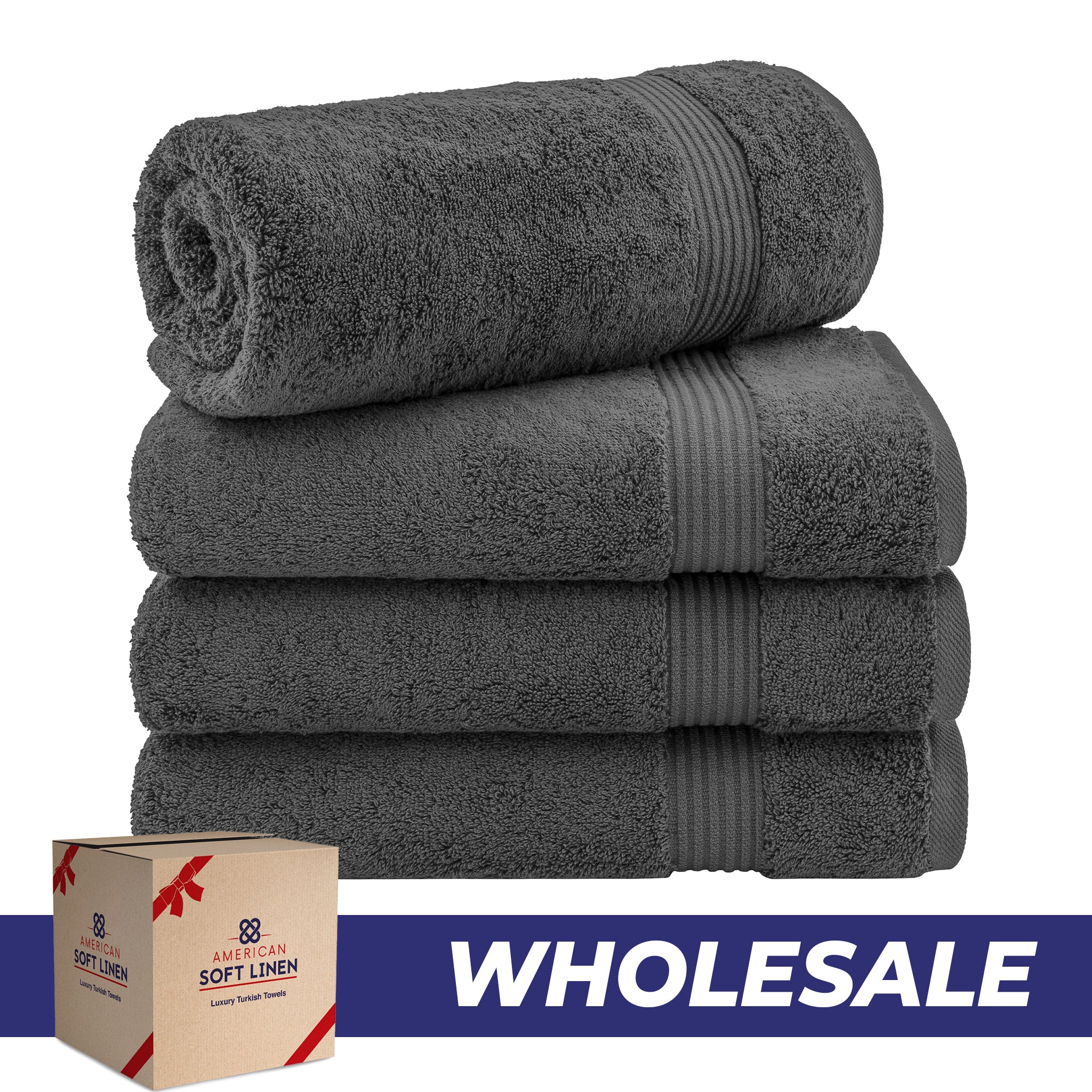 American-softlinen Bekos 100% Cotton Turkish 4-Piece Bath Towel Sets, Wholesale Luxury Bath Towels
