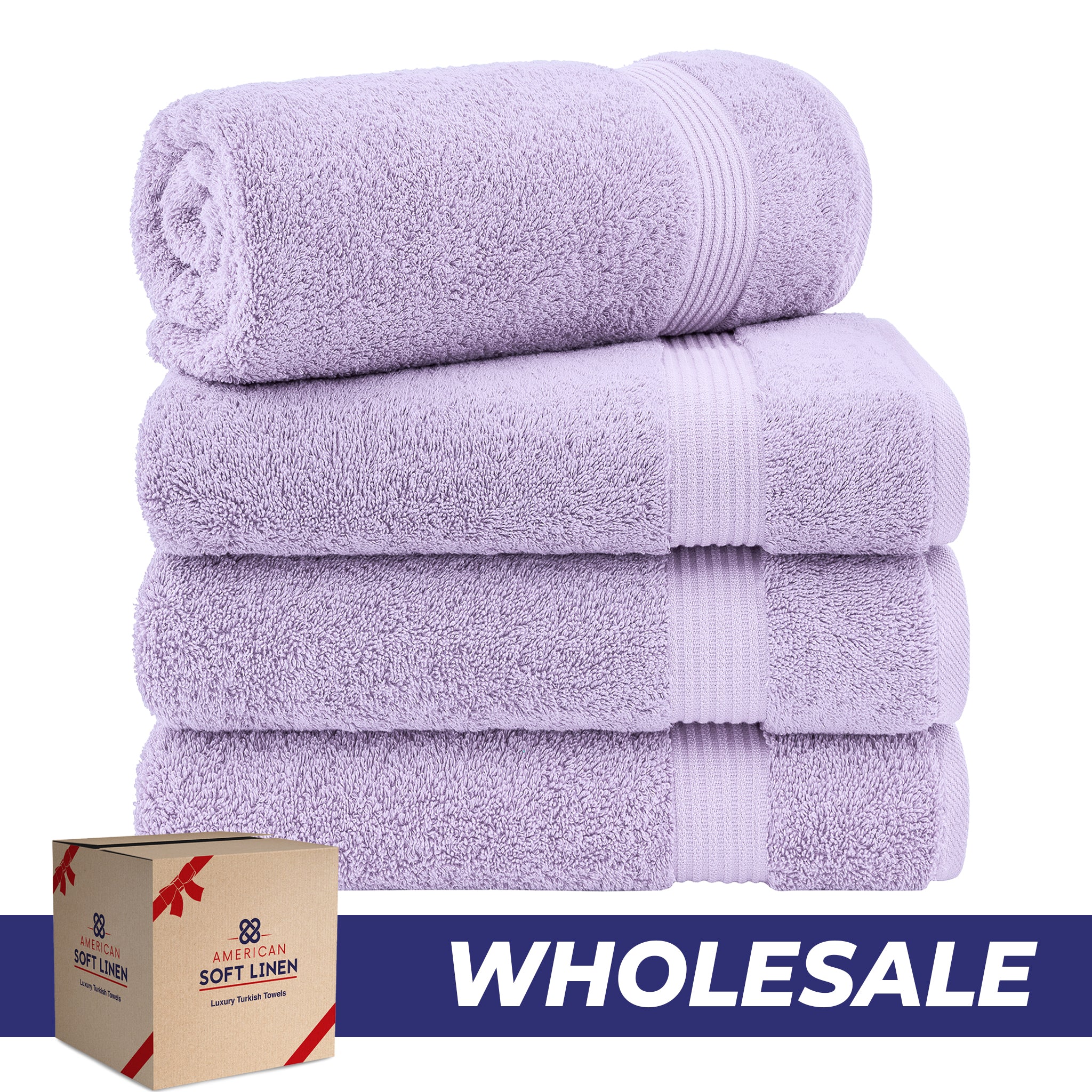 American-softlinen Bekos 100% Cotton Turkish 4-Piece Bath Towel Sets, Wholesale Luxury Bath Towels