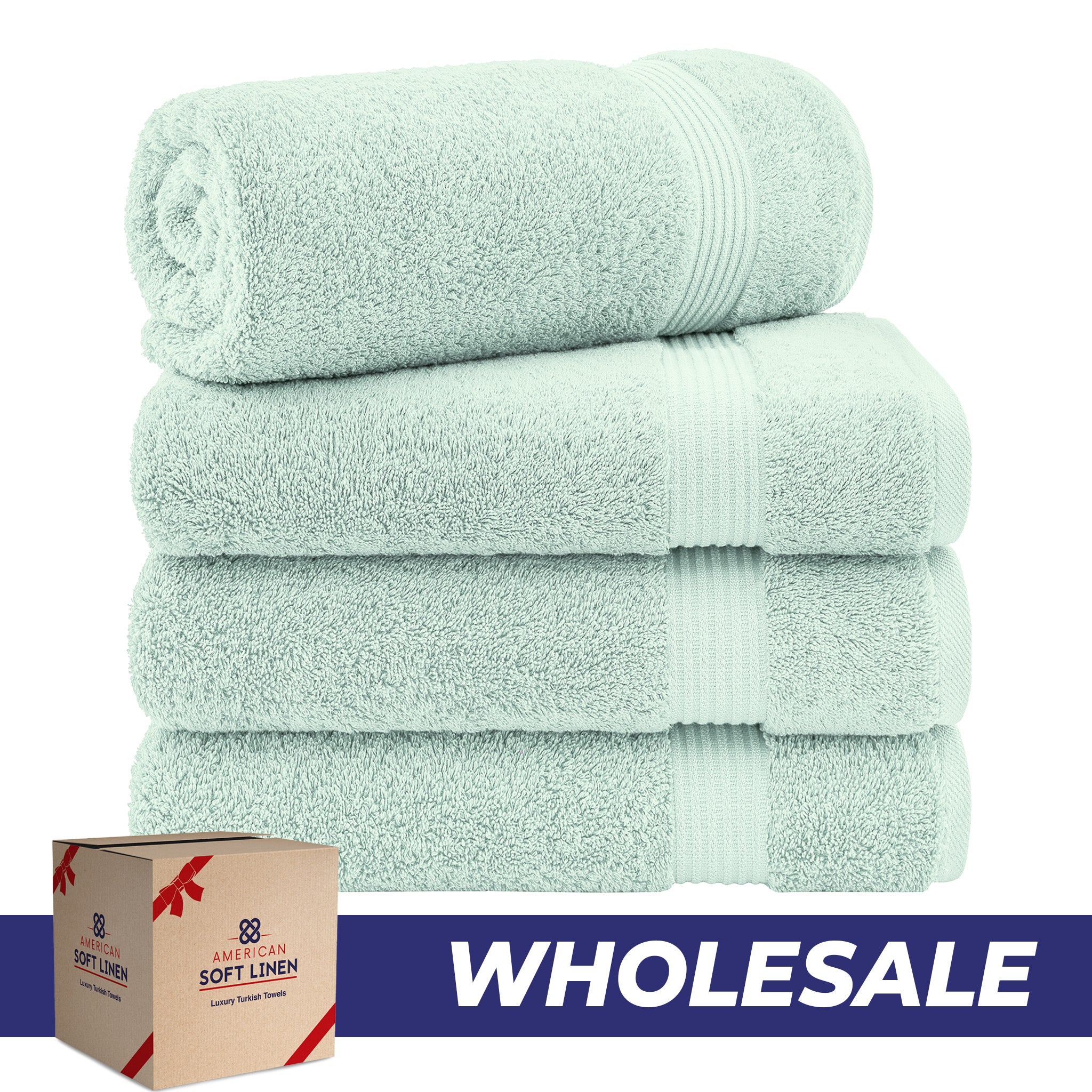 American-softlinen Bekos 100% Cotton Turkish 4-Piece Bath Towel Sets, Wholesale Luxury Bath Towels