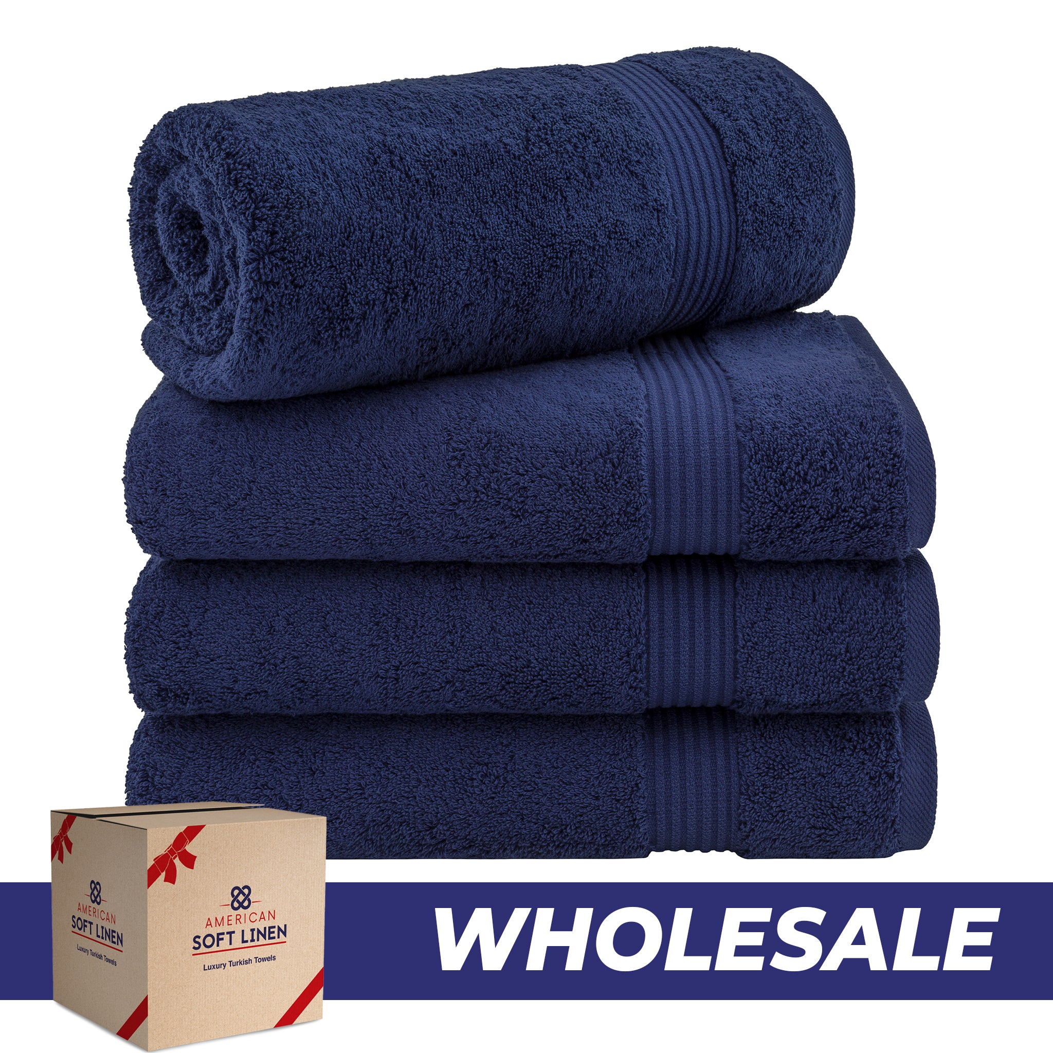 American-softlinen Bekos 100% Cotton Turkish 4-Piece Bath Towel Sets, Wholesale Luxury Bath Towels