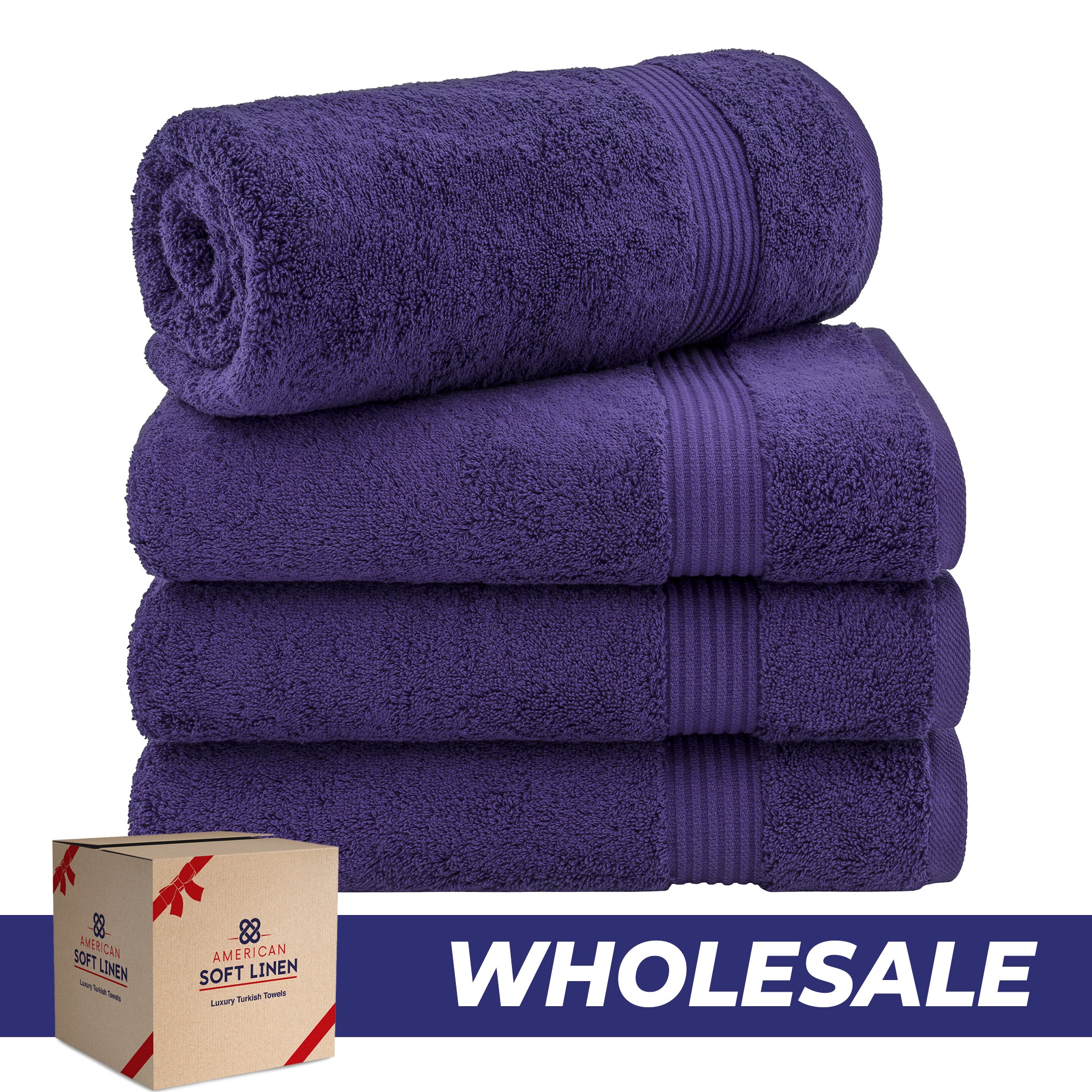 American-softlinen Bekos 100% Cotton Turkish 4-Piece Bath Towel Sets, Wholesale Luxury Bath Towels