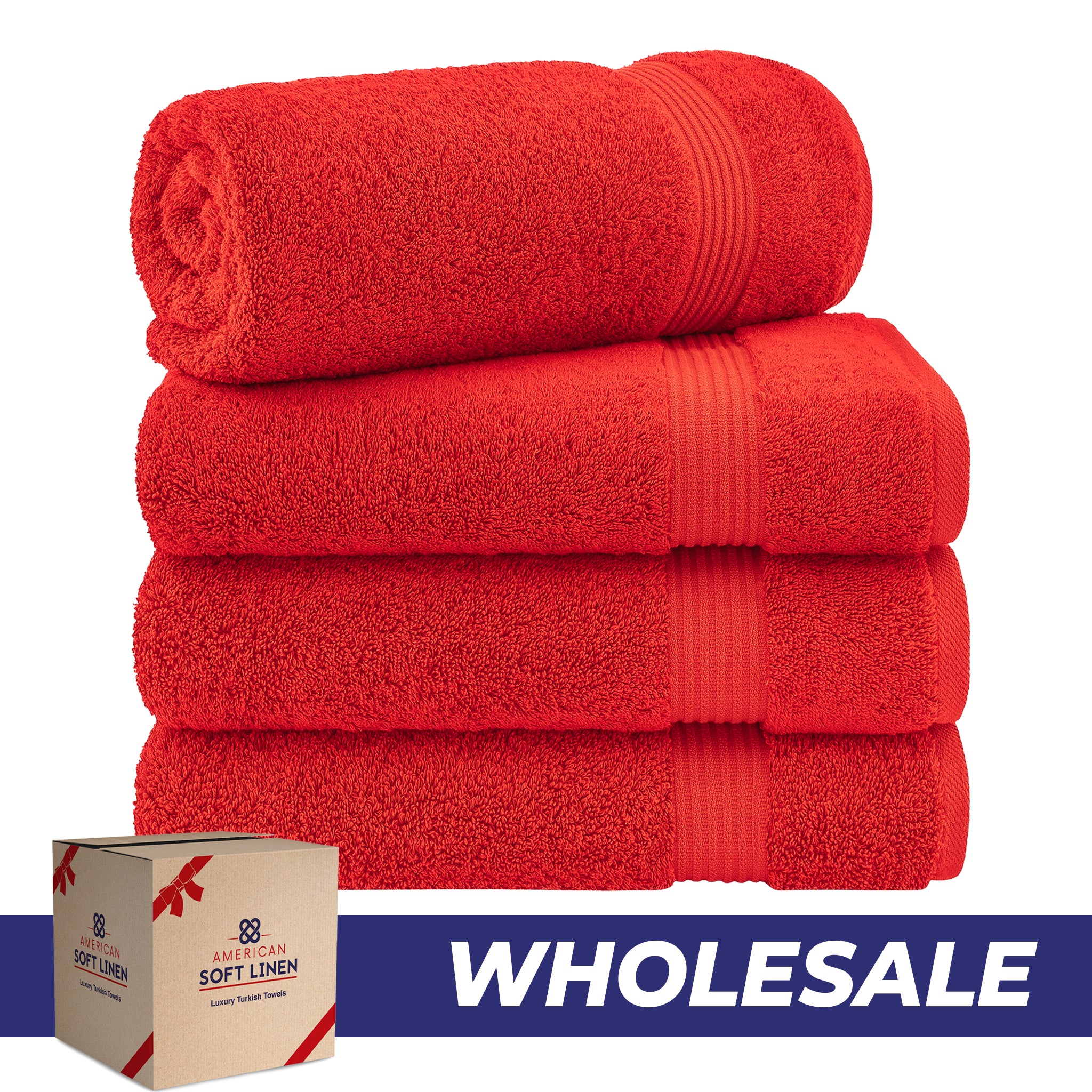 American-softlinen Bekos 100% Cotton Turkish 4-Piece Bath Towel Sets, Wholesale Luxury Bath Towels