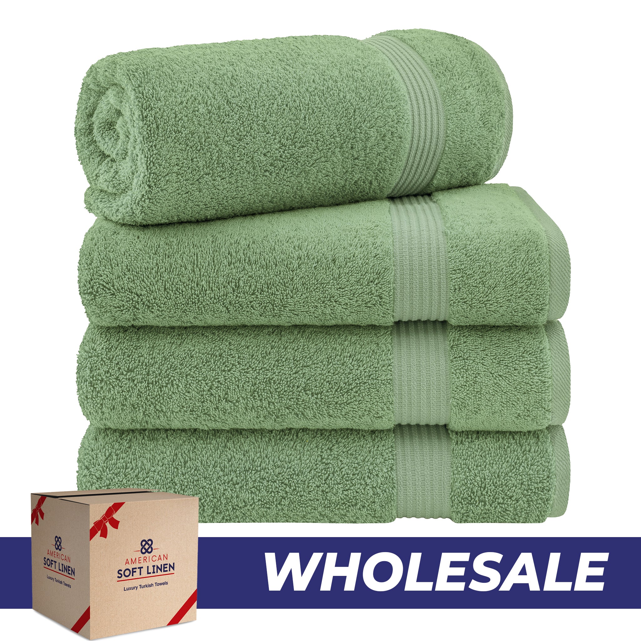 American-softlinen Bekos 100% Cotton Turkish 4-Piece Bath Towel Sets, Wholesale Luxury Bath Towels