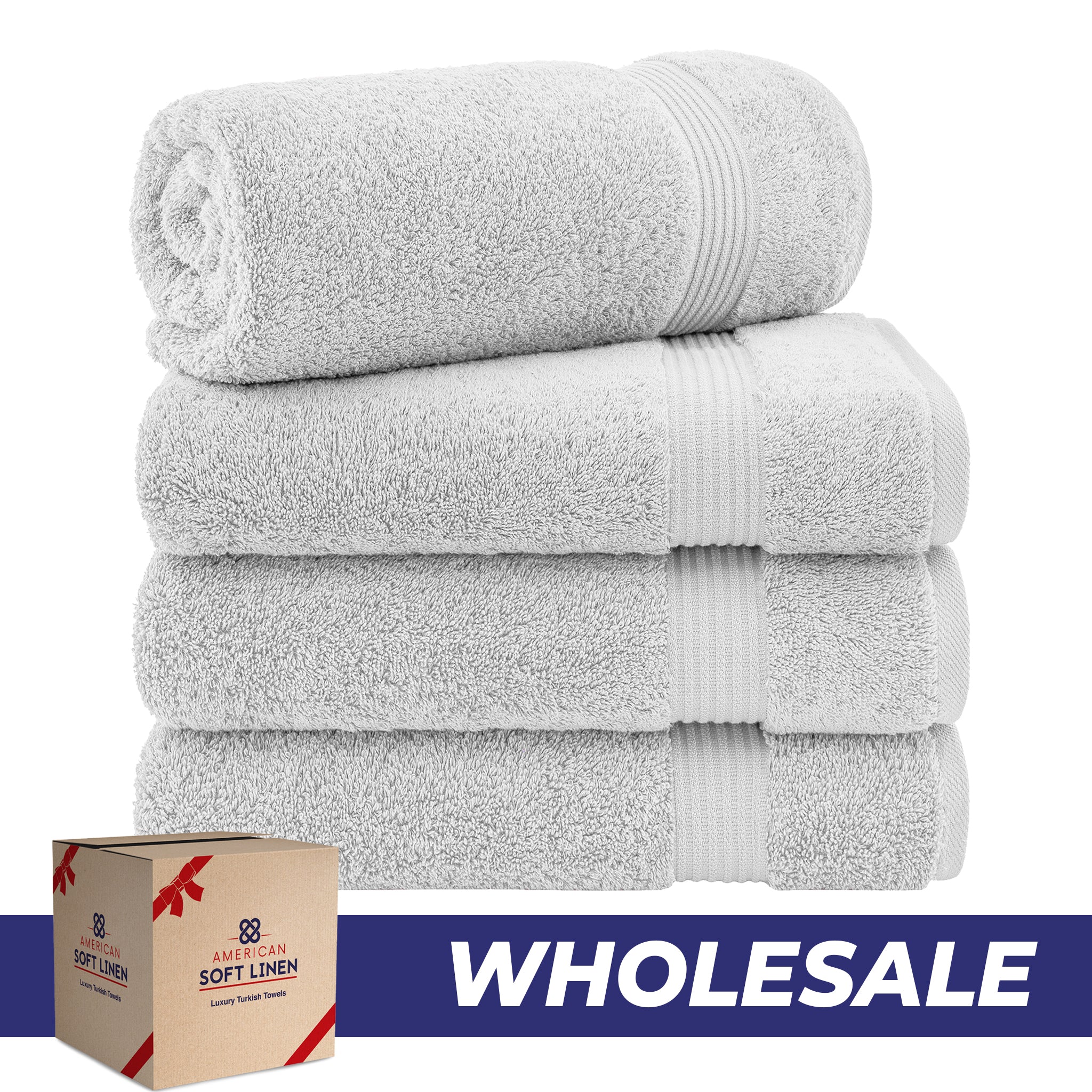 American-softlinen Bekos 100% Cotton Turkish 4-Piece Bath Towel Sets, Wholesale Luxury Bath Towels