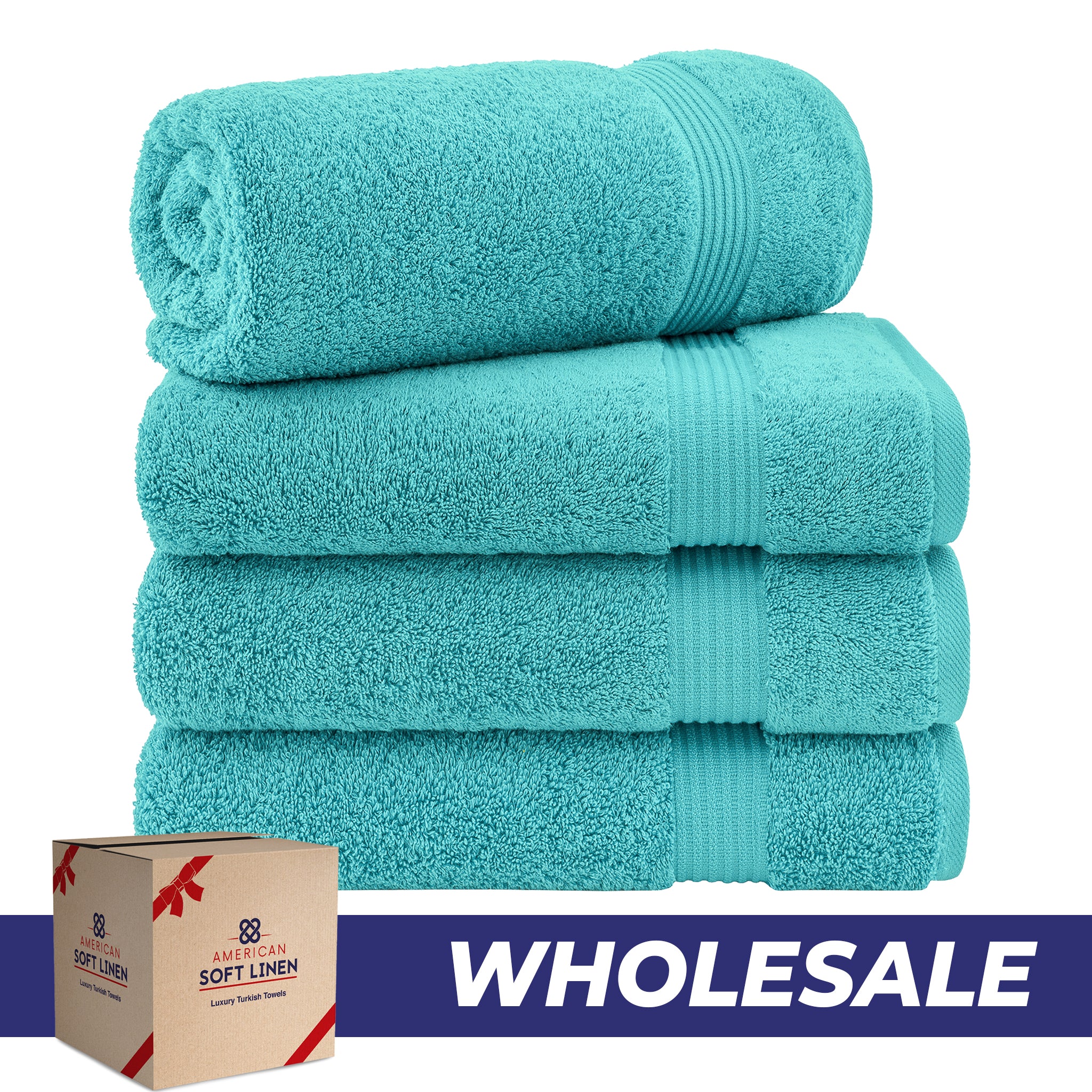American-softlinen Bekos 100% Cotton Turkish 4-Piece Bath Towel Sets, Wholesale Luxury Bath Towels