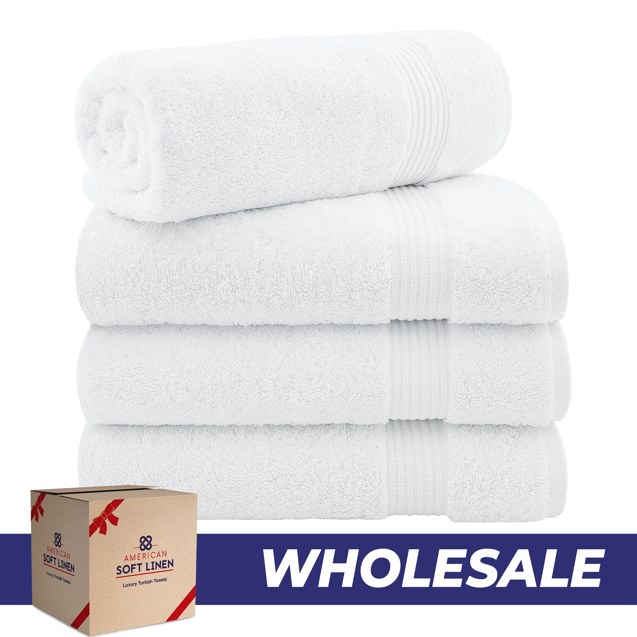 American-softlinen Bekos 100% Cotton Turkish 4-Piece Bath Towel Sets, Wholesale Luxury Bath Towels
