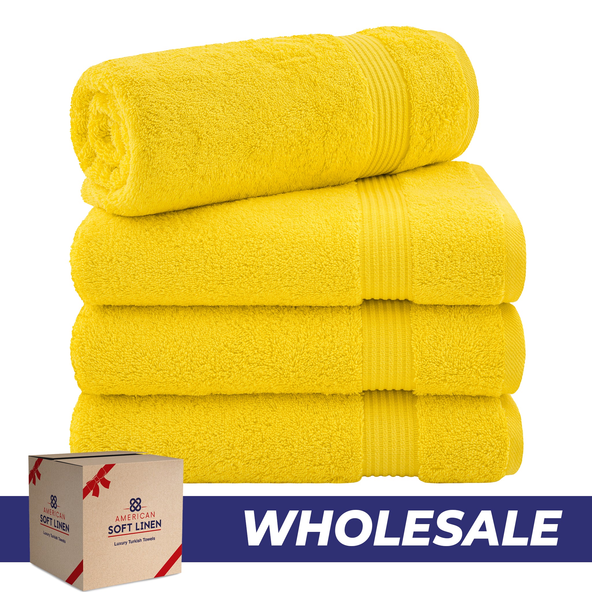 American-softlinen Bekos 100% Cotton Turkish 4-Piece Bath Towel Sets, Wholesale Luxury Bath Towels
