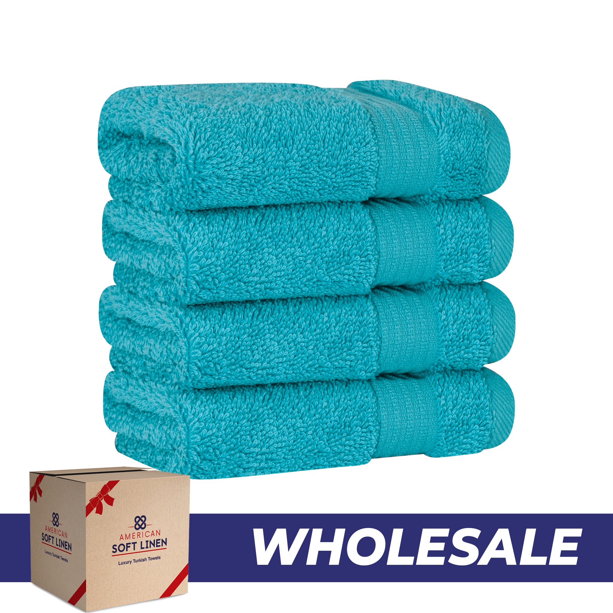 American-softlinen Bekos 100% Cotton Turkish 4-Piece Washcloth Towel Sets, Wholesale Luxury Towels