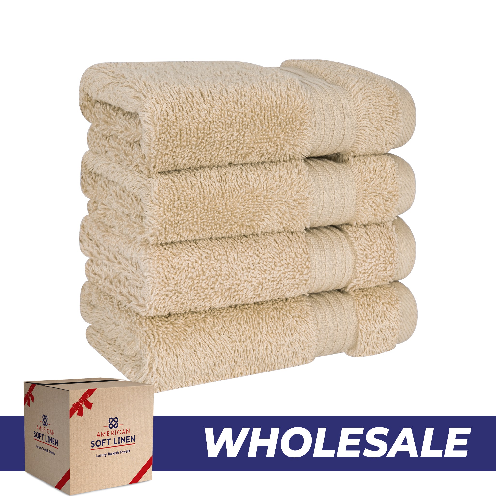 American-softlinen Bekos 100% Cotton Turkish 4-Piece Washcloth Towel Sets, Wholesale Luxury Towels