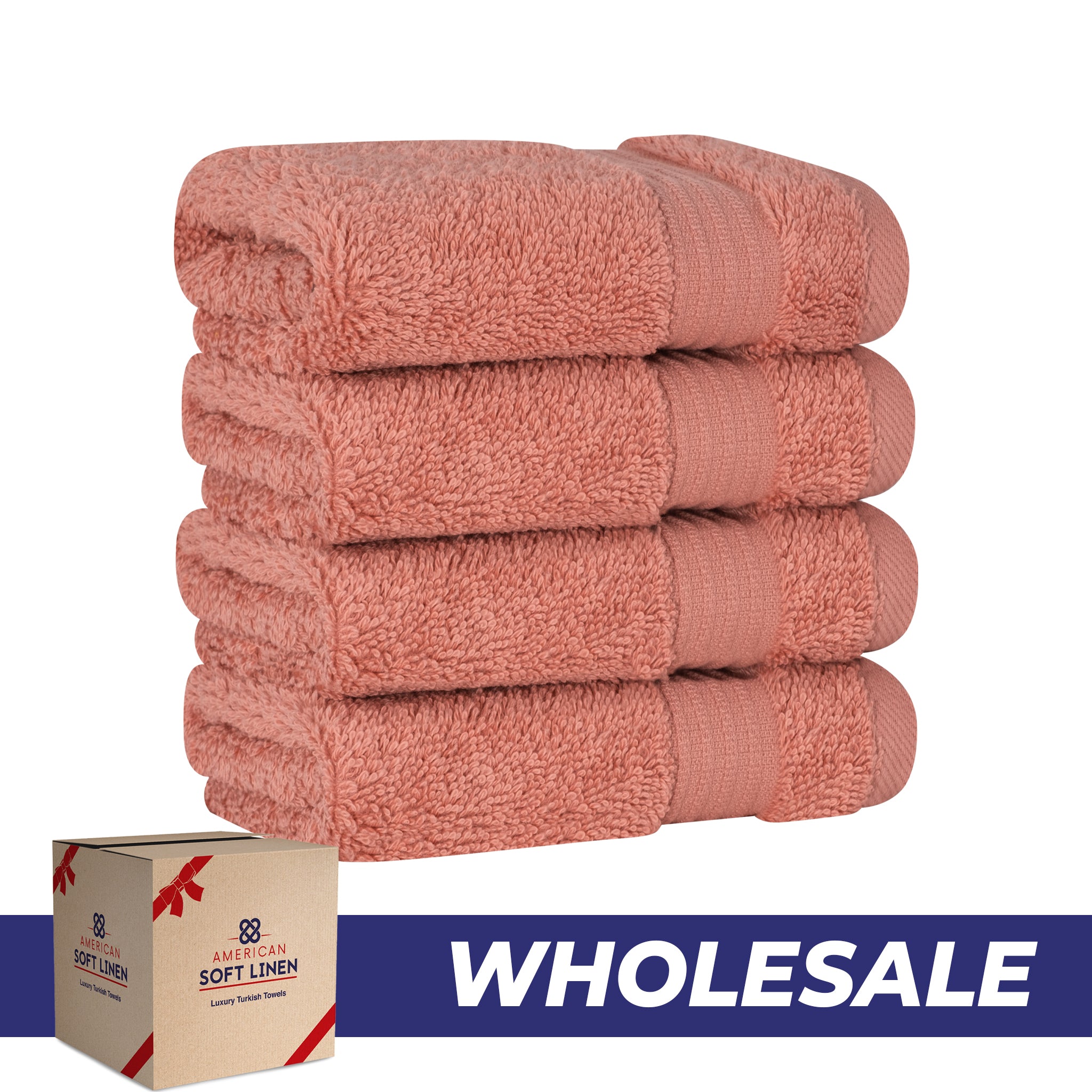 American-softlinen Bekos 100% Cotton Turkish 4-Piece Washcloth Towel Sets, Wholesale Luxury Towels