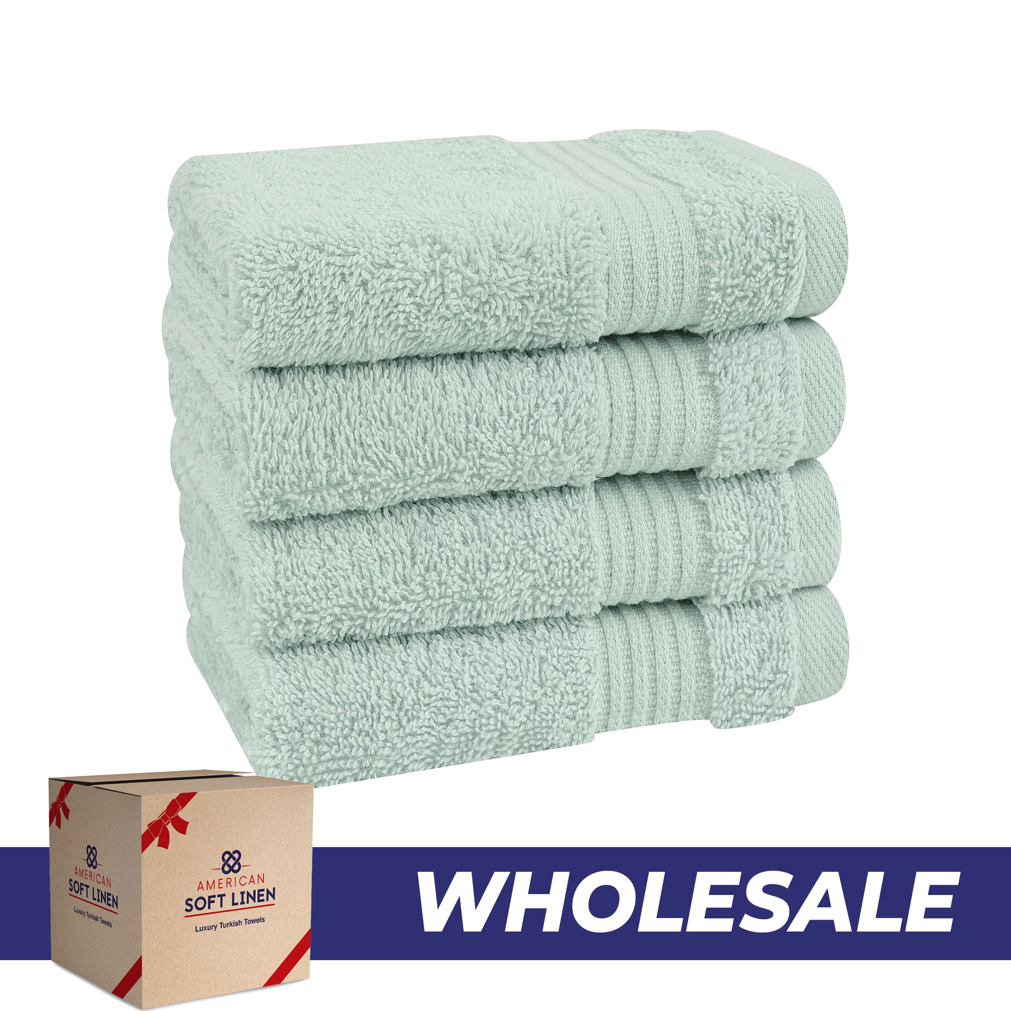 American-softlinen Bekos 100% Cotton Turkish 4-Piece Washcloth Towel Sets, Wholesale Luxury Towels