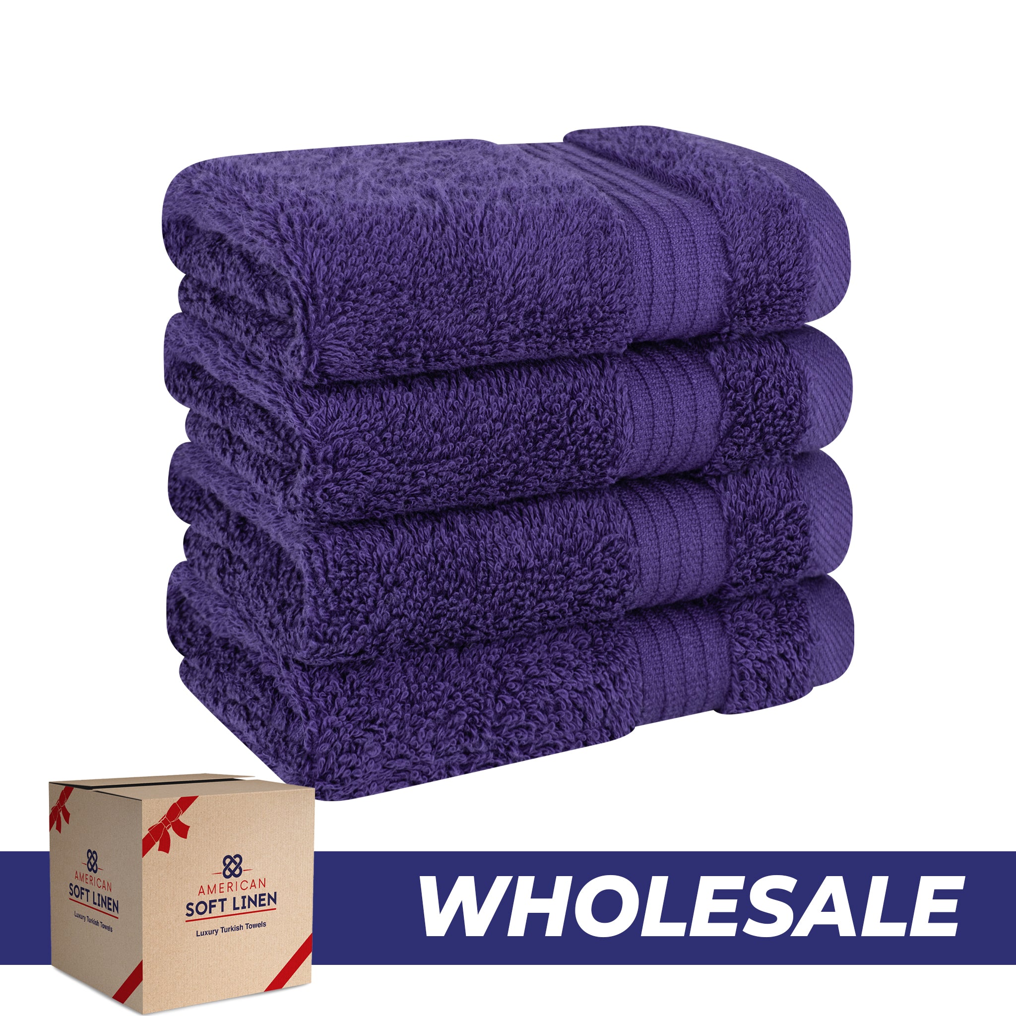 American-softlinen Bekos 100% Cotton Turkish 4-Piece Washcloth Towel Sets, Wholesale Luxury Towels