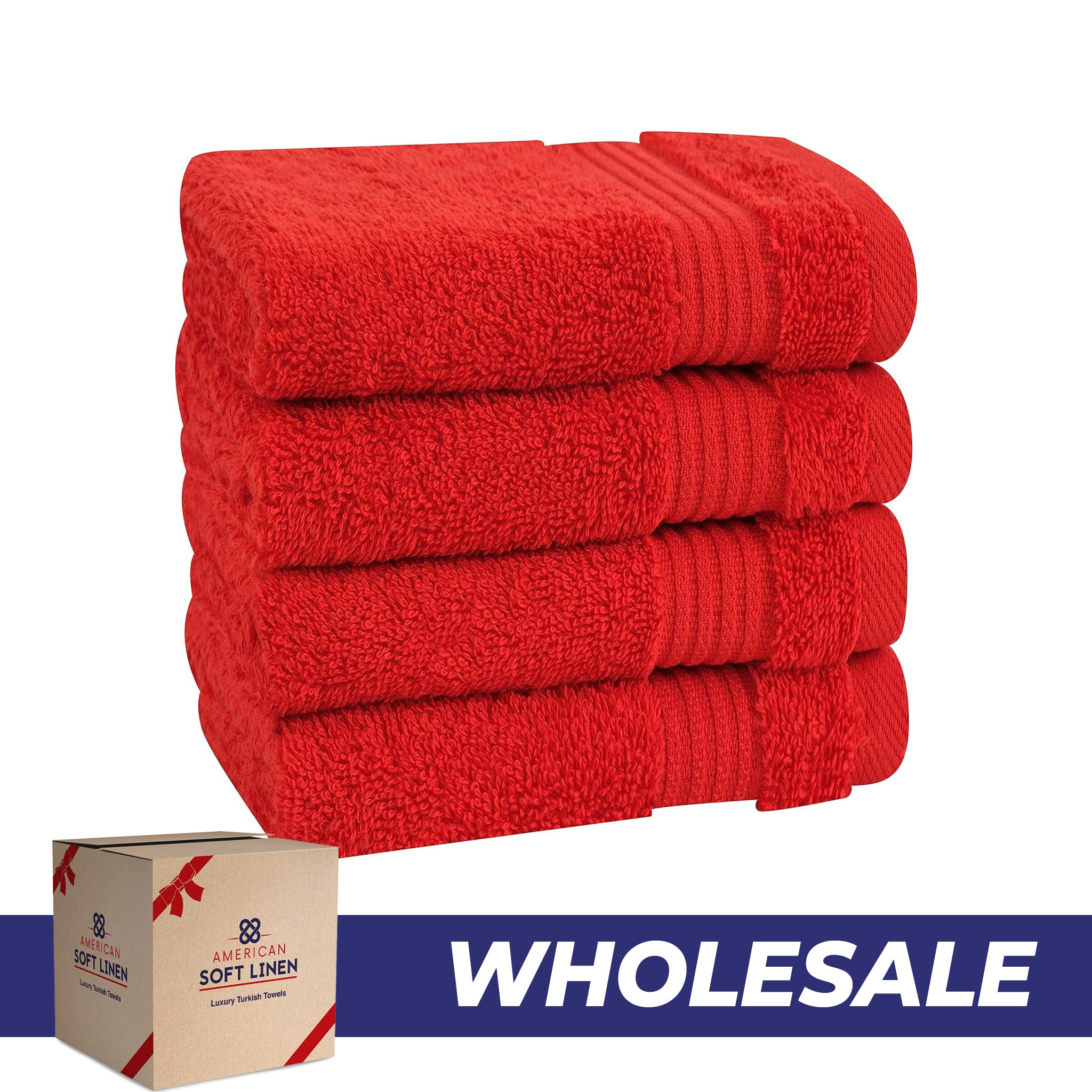 American-softlinen Bekos 100% Cotton Turkish 4-Piece Washcloth Towel Sets, Wholesale Luxury Towels