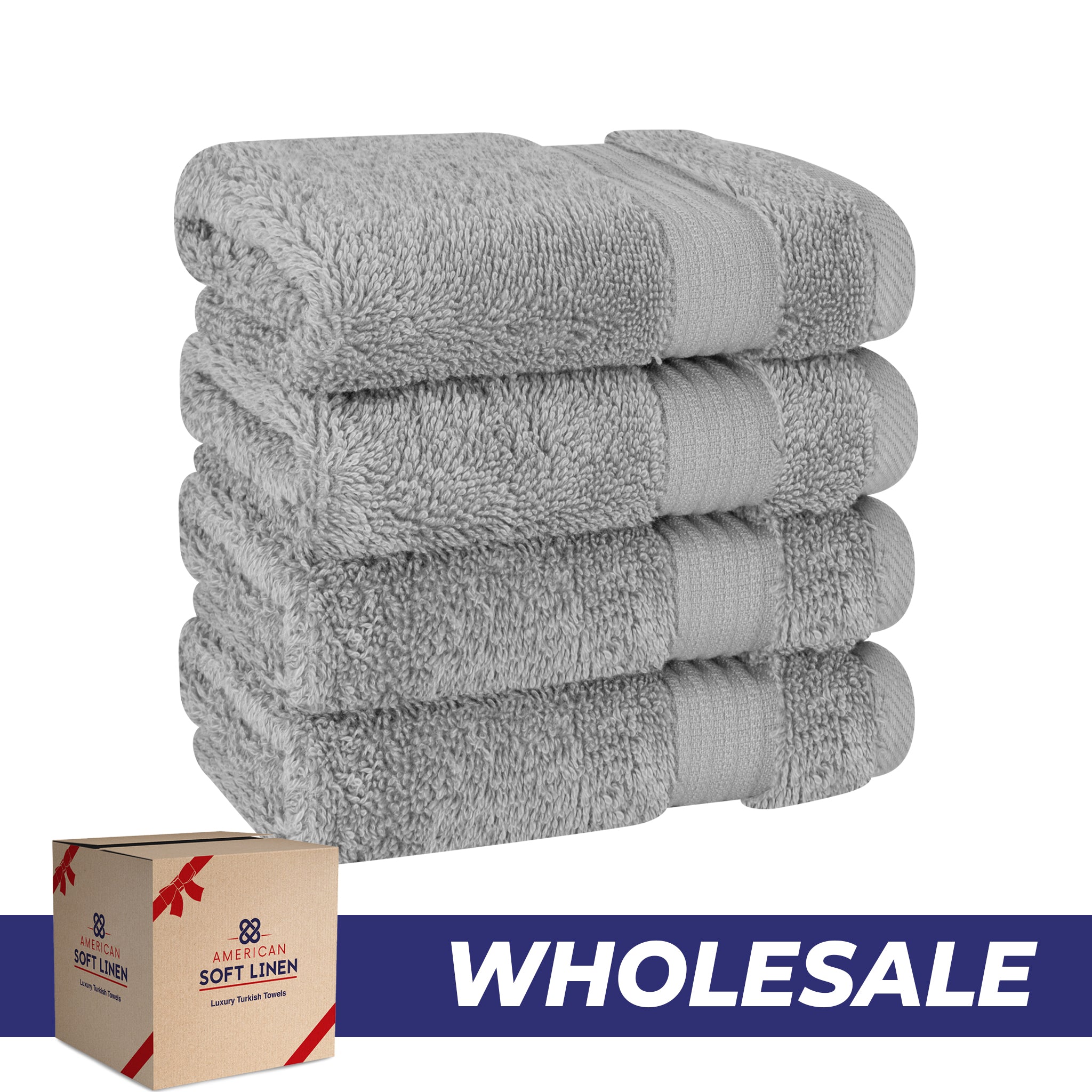 American-softlinen Bekos 100% Cotton Turkish 4-Piece Washcloth Towel Sets, Wholesale Luxury Towels