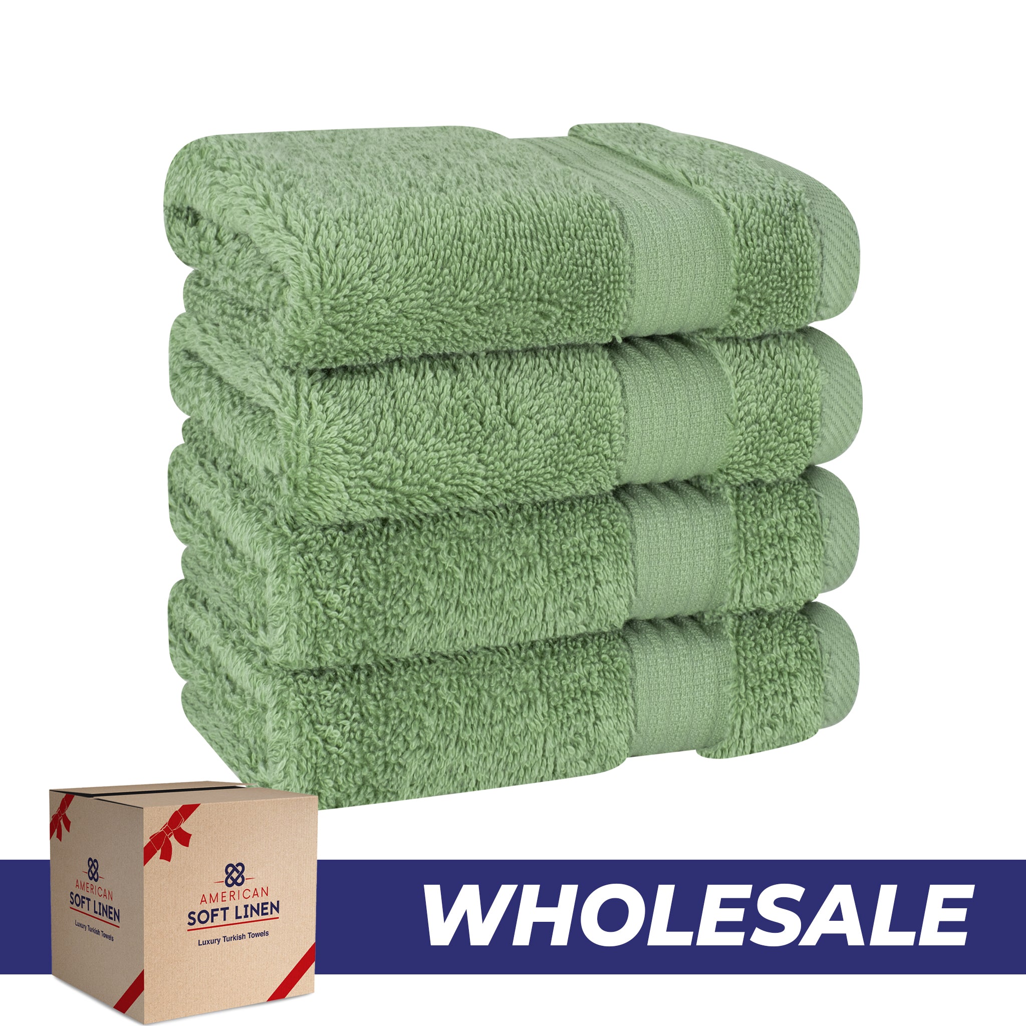 American-softlinen Bekos 100% Cotton Turkish 4-Piece Washcloth Towel Sets, Wholesale Luxury Towels