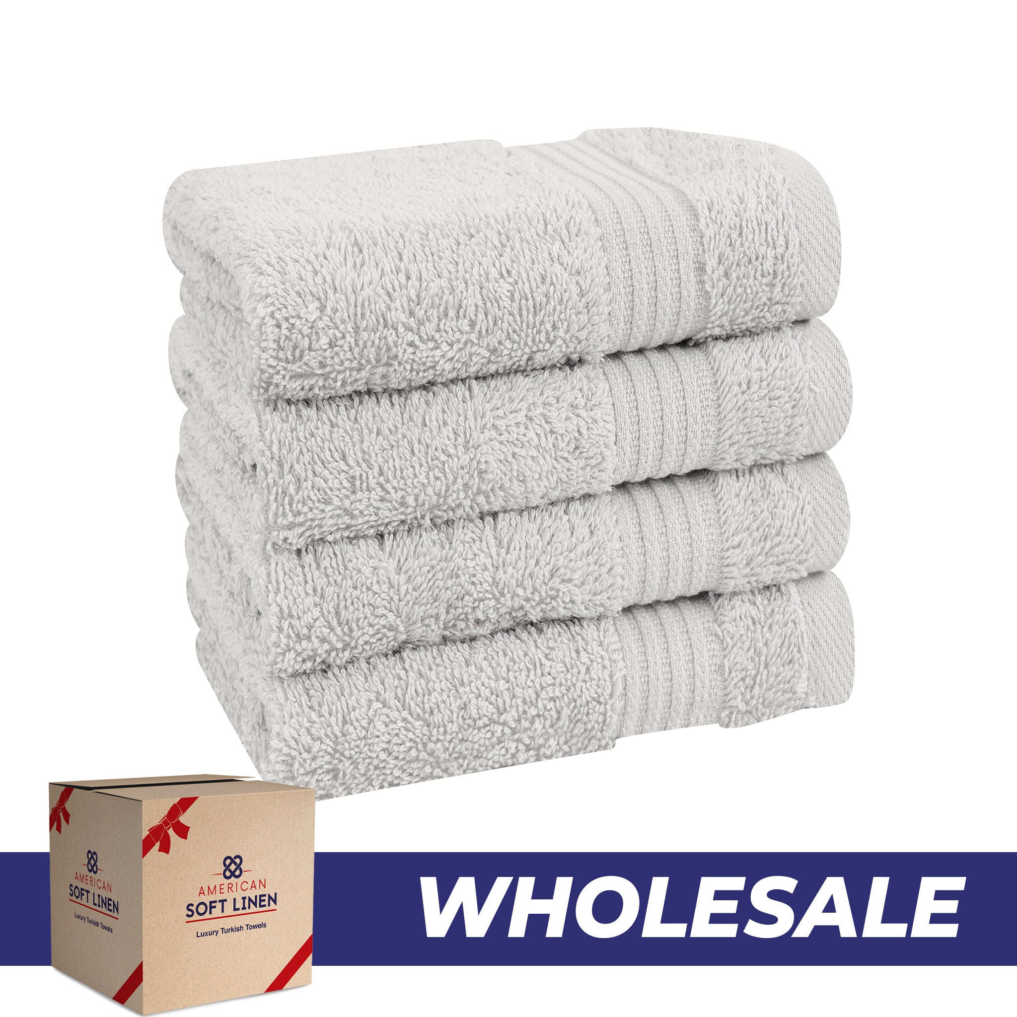 American-softlinen Bekos 100% Cotton Turkish 4-Piece Washcloth Towel Sets, Wholesale Luxury Towels
