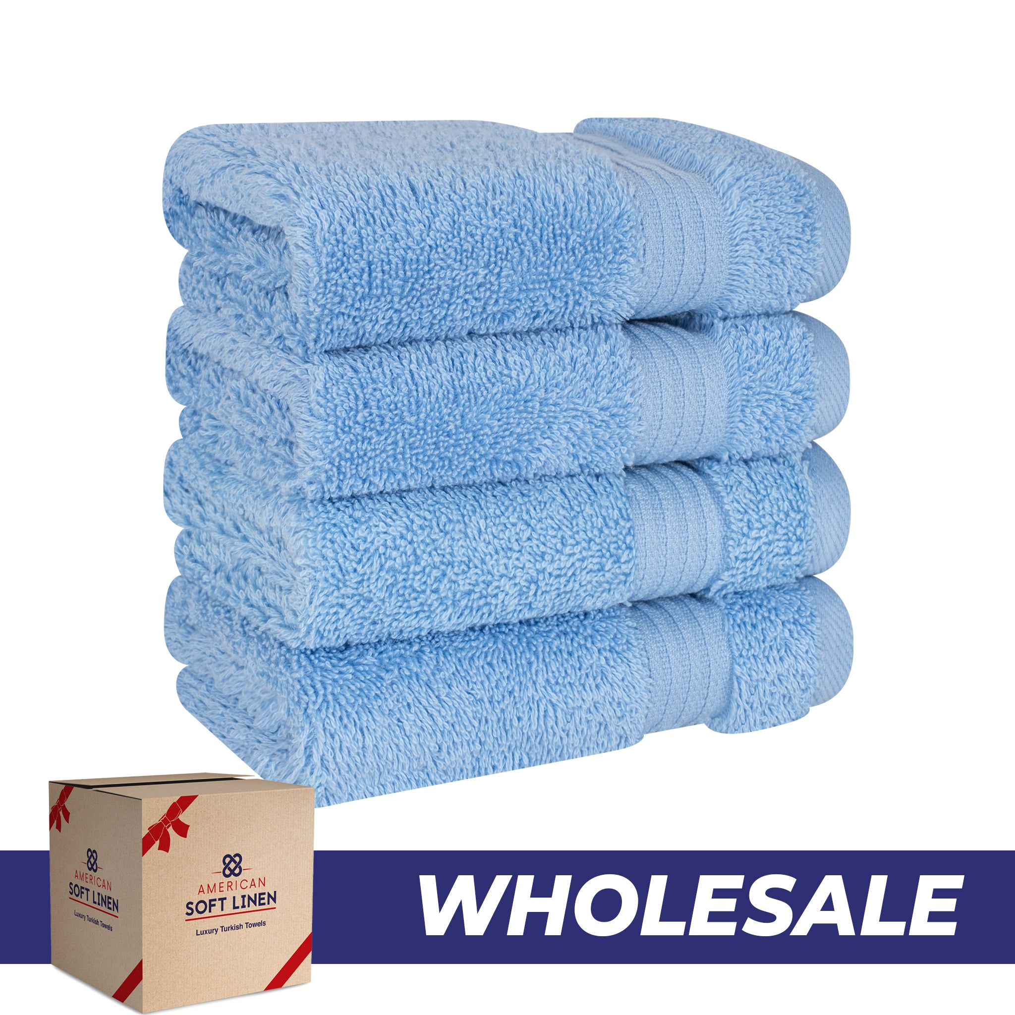 American-softlinen Bekos 100% Cotton Turkish 4-Piece Washcloth Towel Sets, Wholesale Luxury Towels