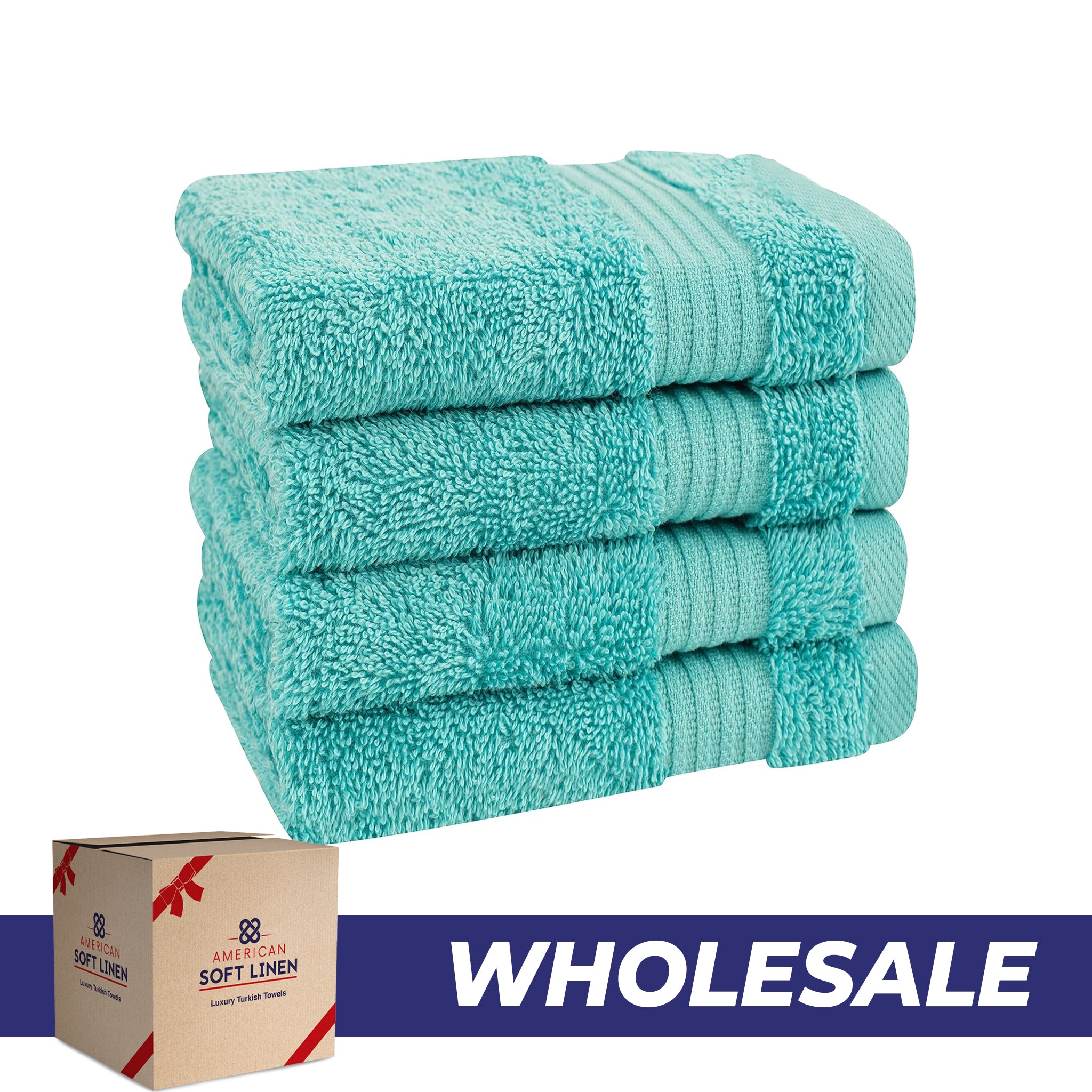 American-softlinen Bekos 100% Cotton Turkish 4-Piece Washcloth Towel Sets, Wholesale Luxury Towels