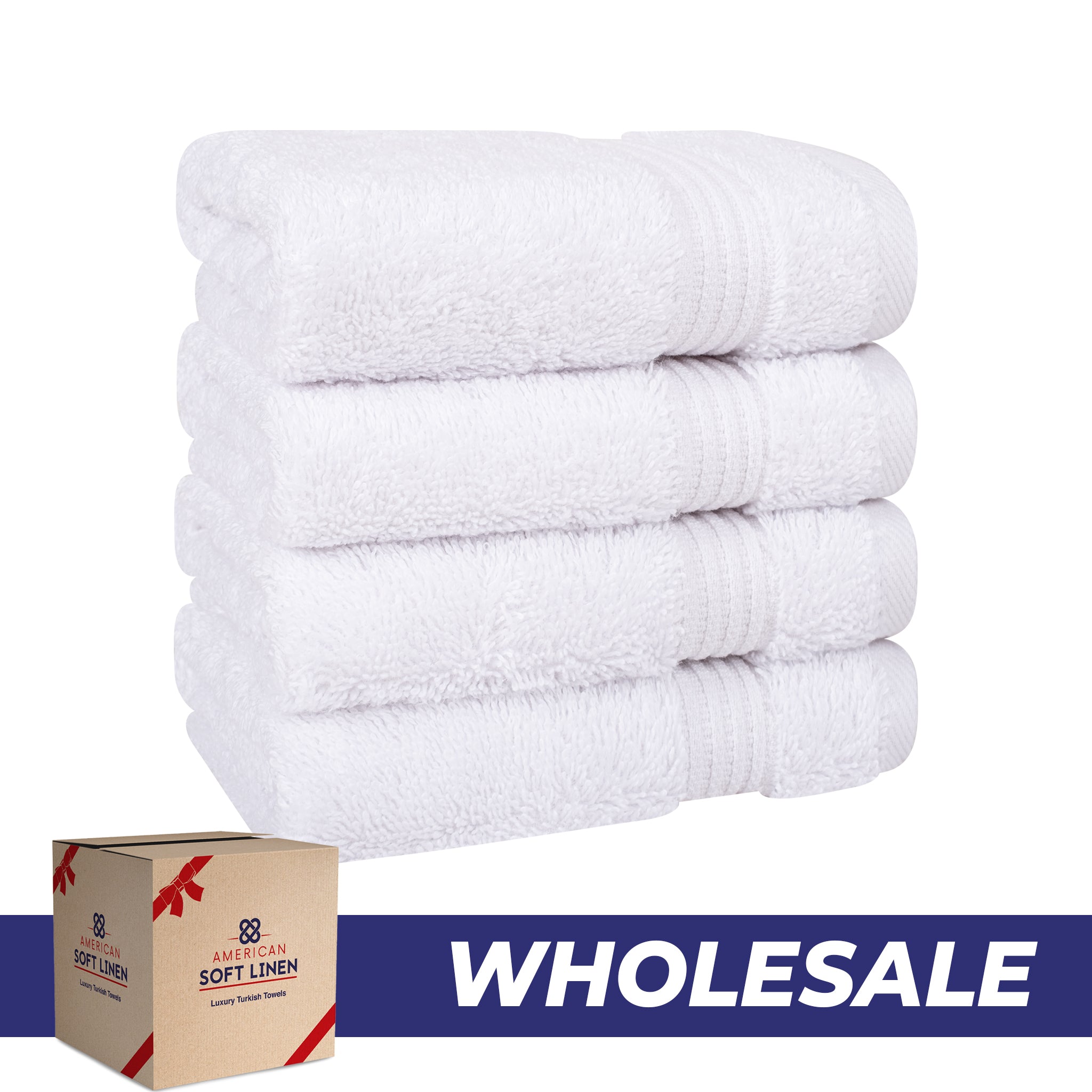 American-softlinen Bekos 100% Cotton Turkish 4-Piece Washcloth Towel Sets, Wholesale Luxury Towels