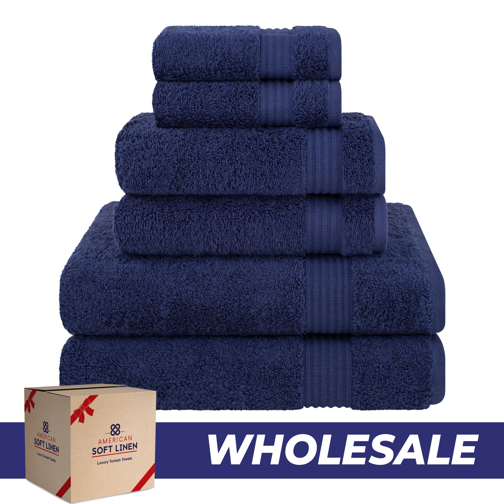 American-softlinen Bekos 100% Cotton 6-Piece Turkish Bath Towel Sets, Wholesale Luxury Bath Towels