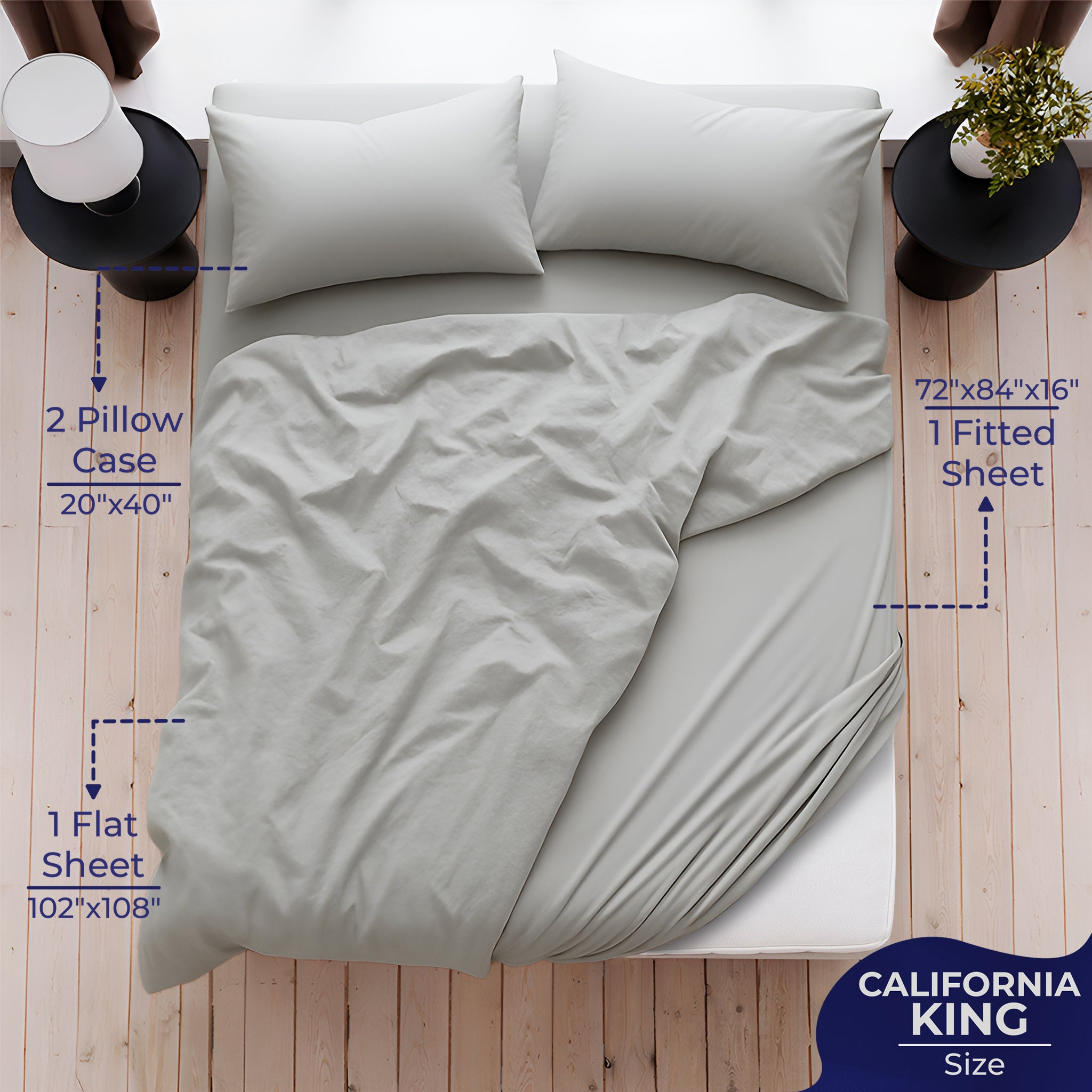 American-softlinen Luxury 100% Cotton Sateen Weave Sheets Set - Premium Bed Sheet Sets