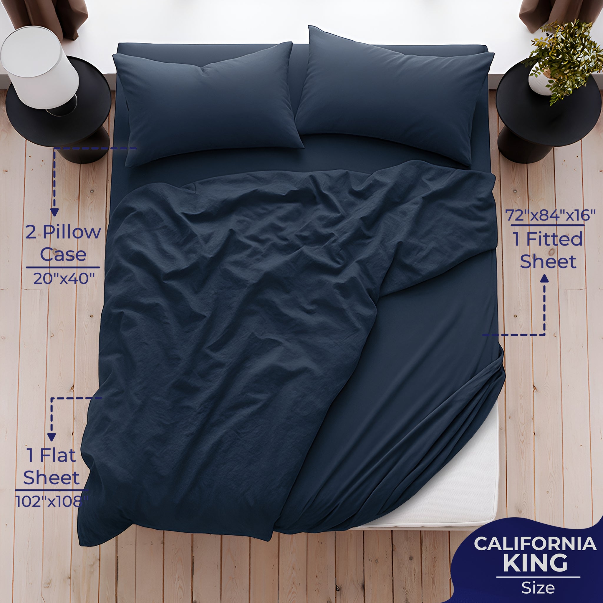 American-softlinen Luxury 100% Cotton Sateen Weave Sheets Set - Premium Bed Sheet Sets