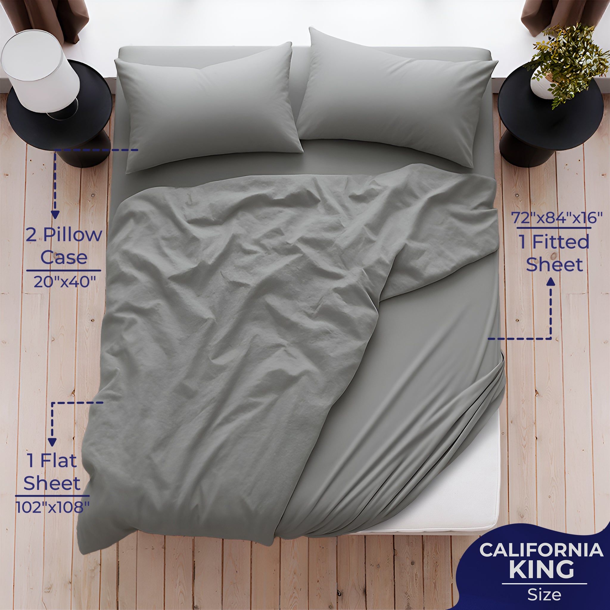 American-softlinen Luxury 100% Cotton Sateen Weave Sheets Set - Premium Bed Sheet Sets