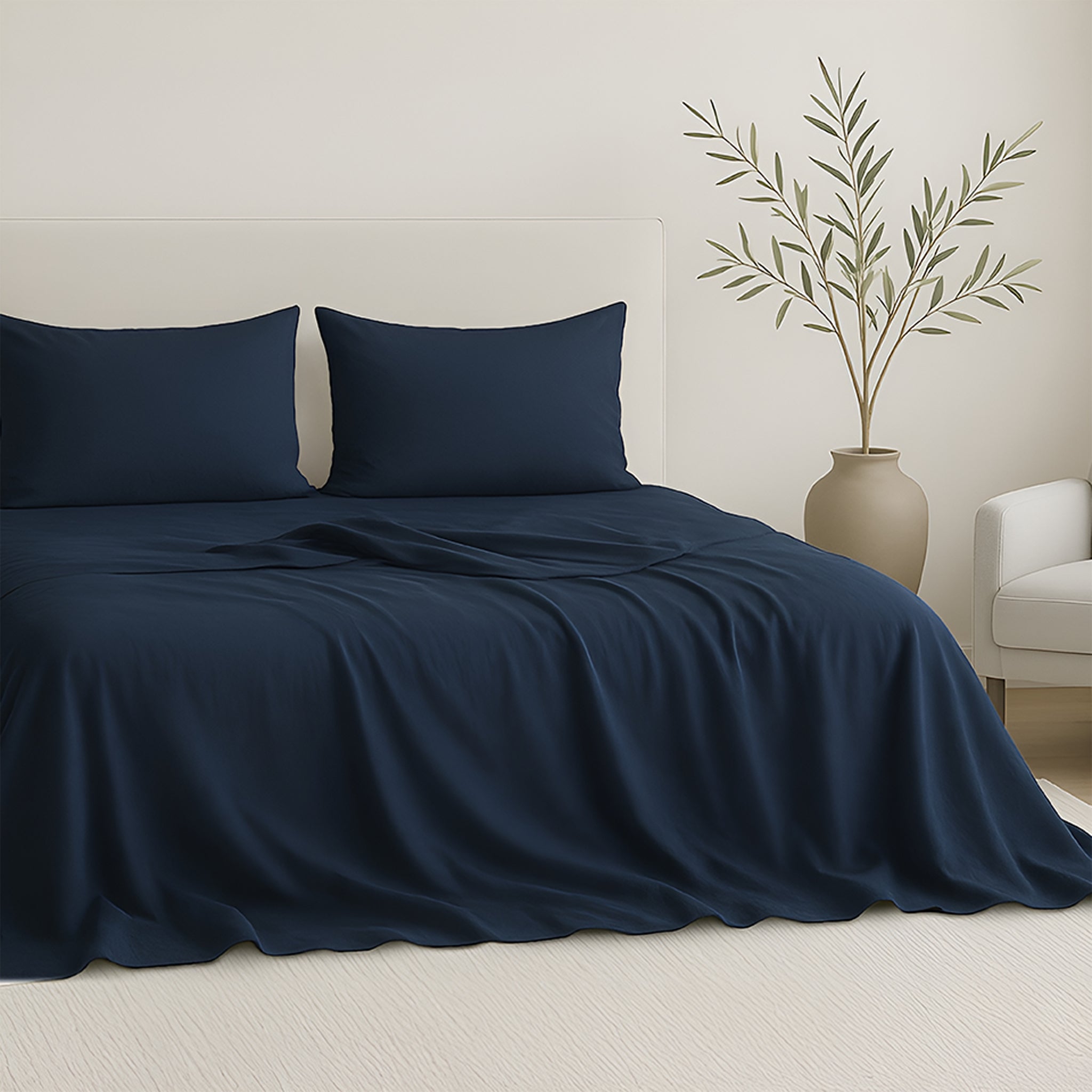 American-softlinen Luxury 100% Cotton Sateen Weave Sheets Set - Premium Bed Sheet Sets