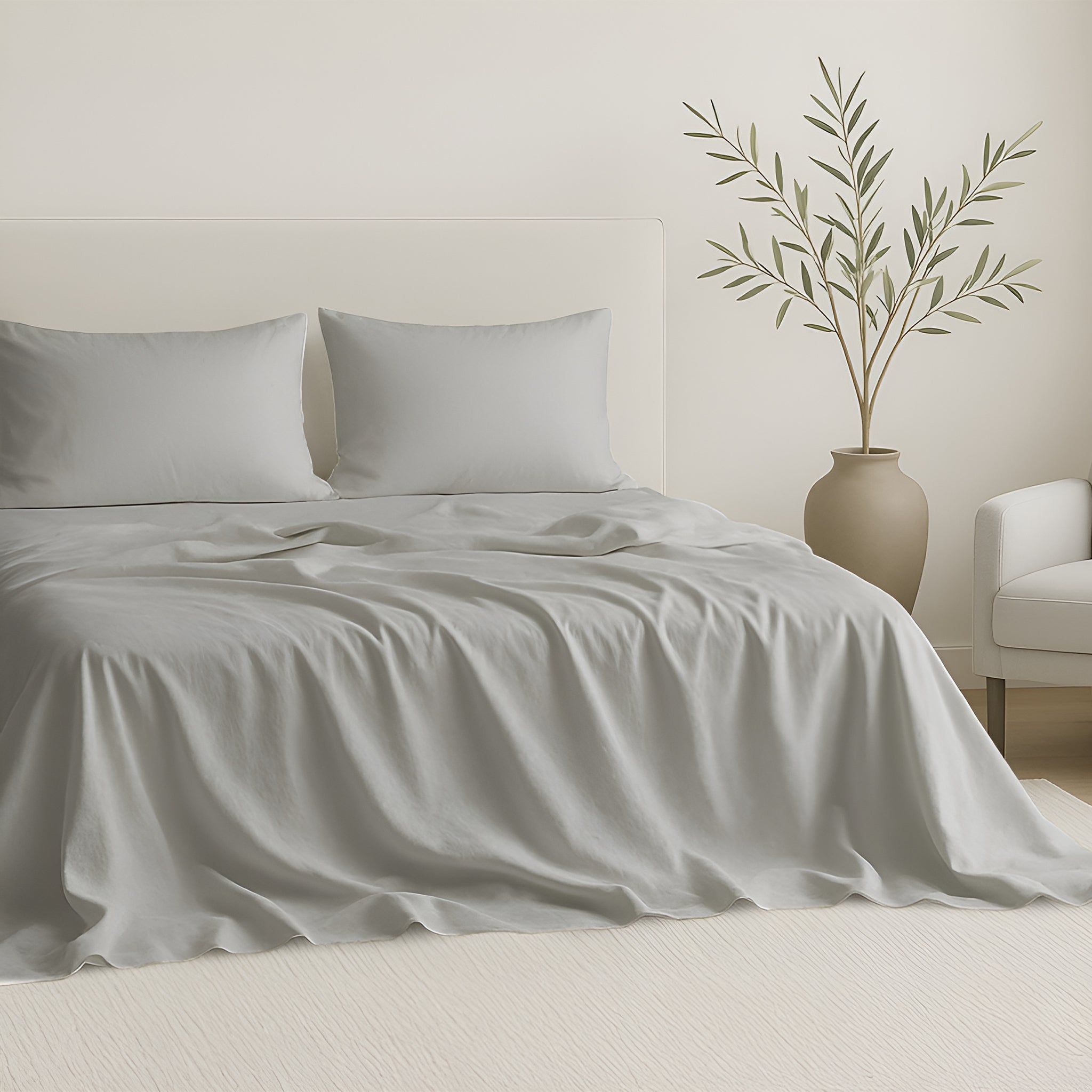 American-softlinen Luxury 100% Cotton Sateen Weave Sheets Set - Premium Bed Sheet Sets