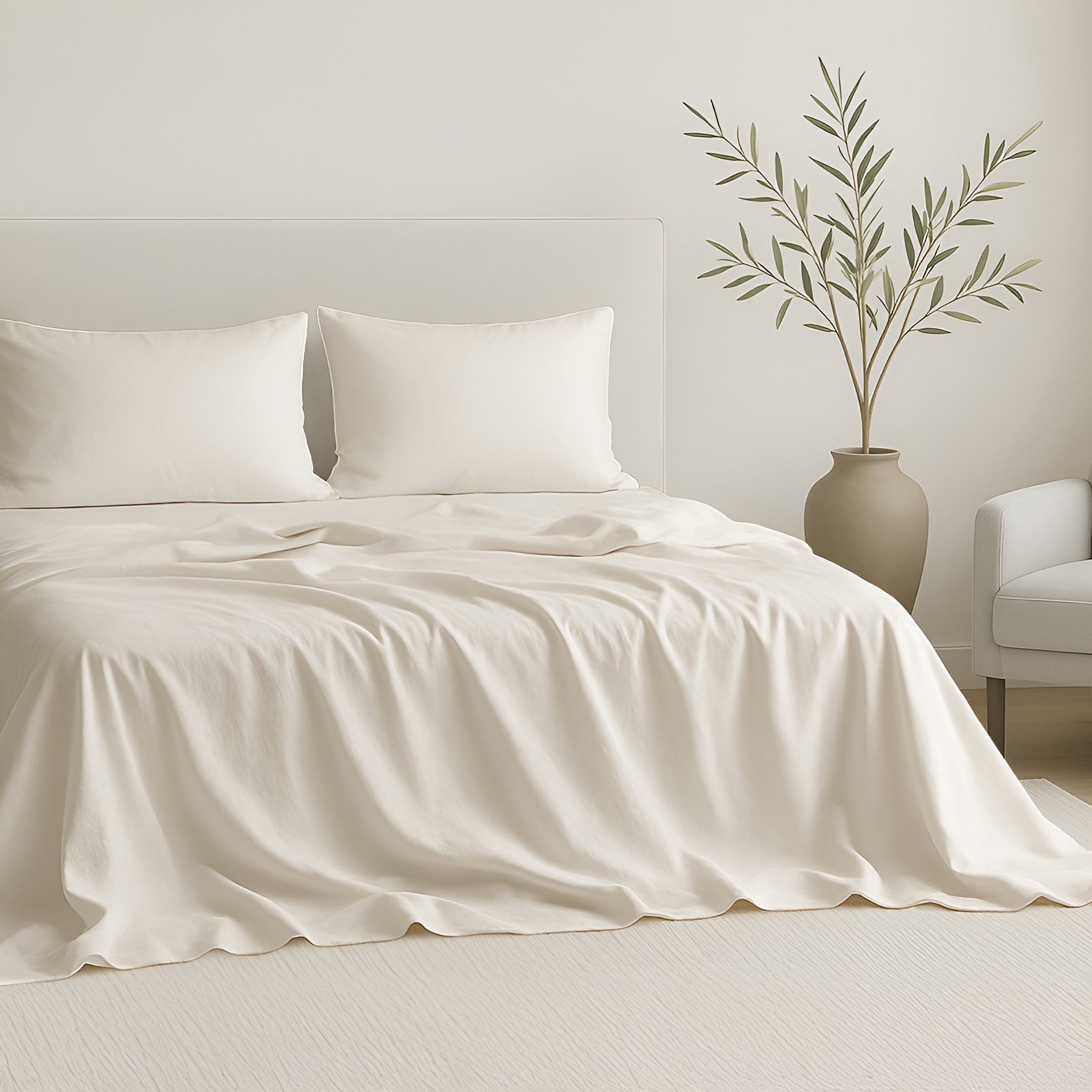 American-softlinen Luxury 100% Cotton Sateen Weave Sheets Set - Premium Bed Sheet Sets