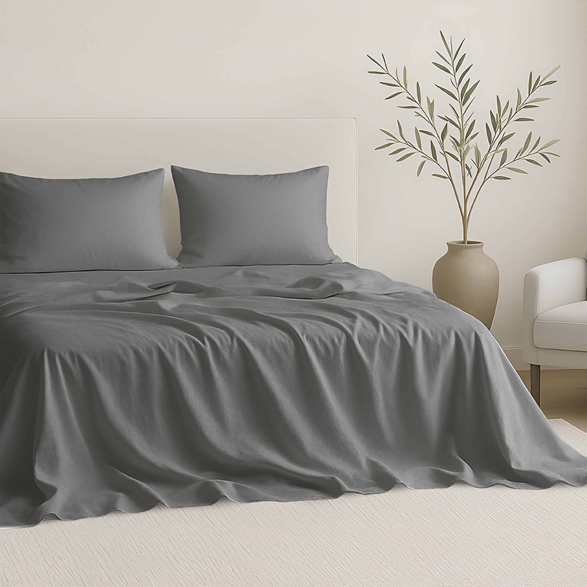 American-softlinen Luxury 100% Cotton Sateen Weave Sheets Set - Premium Bed Sheet Sets