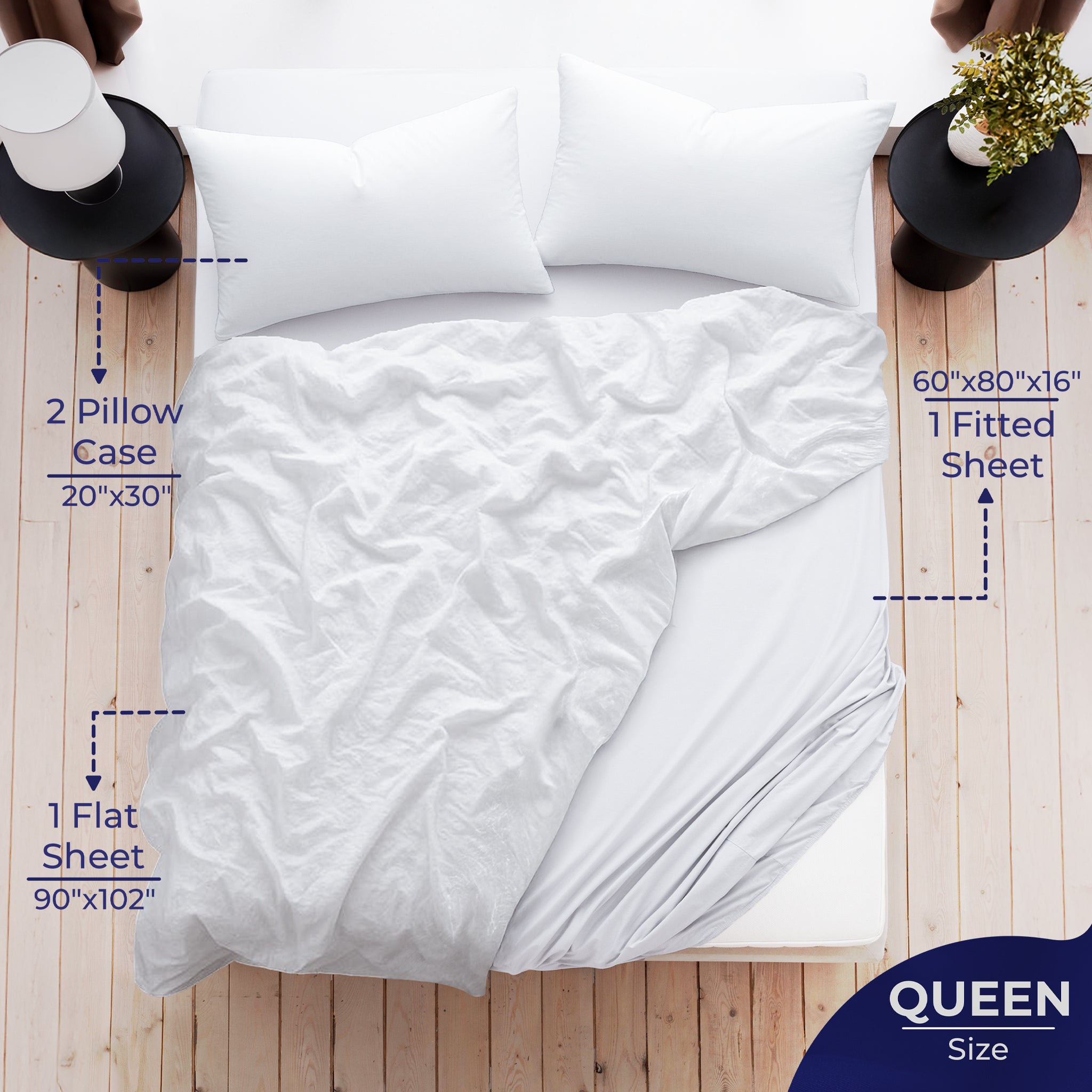 American-softlinen Luxury 100% Cotton Sateen Weave Sheets Set - Premium Bed Sheet Sets