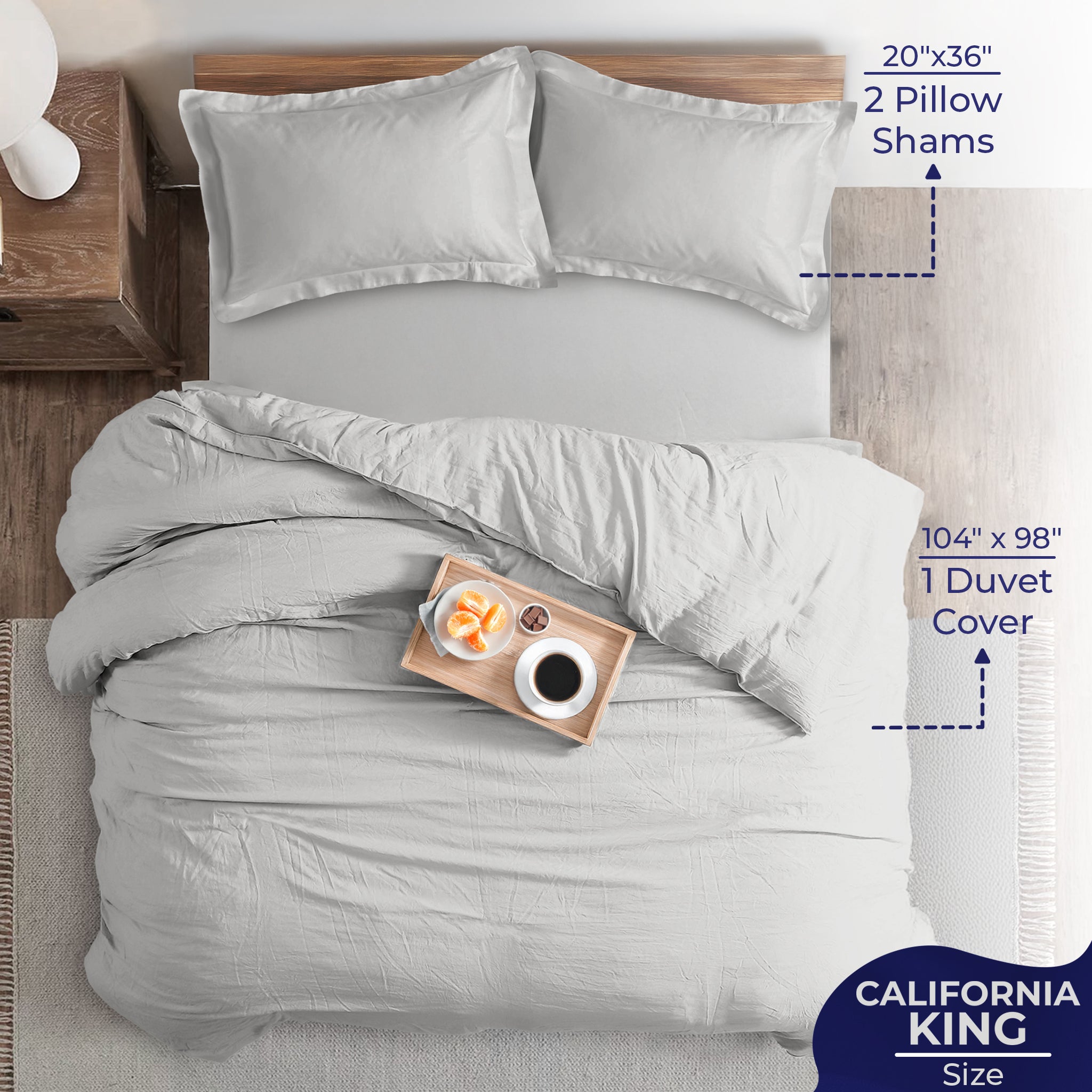 American-softlinen Luxury 100% Cotton Sateen Weave Duvet Cover Set, 1 Duvet Cover and 2 Pillow Shams, Machine Washable 3 Piece Bedding Sets