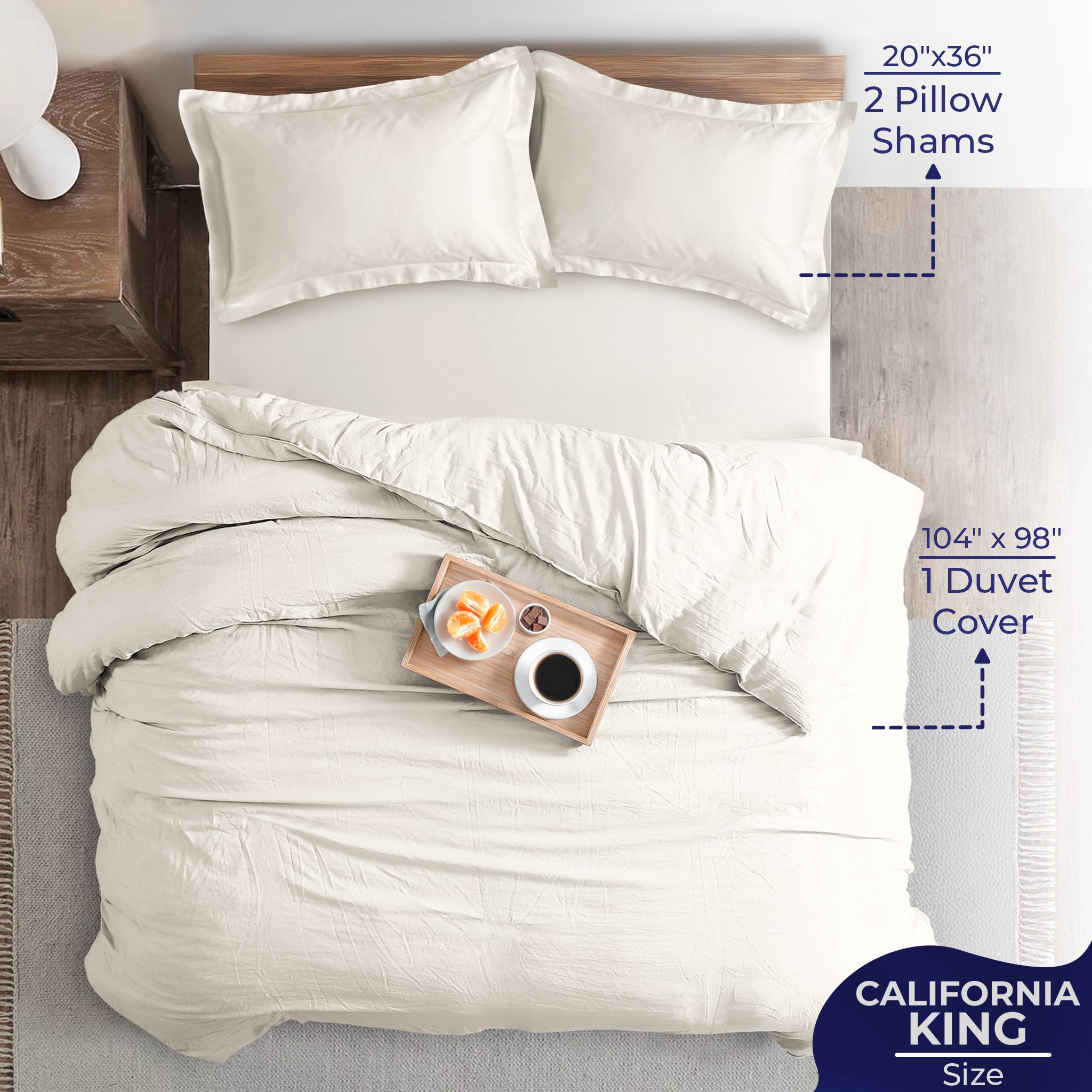 American-softlinen Luxury 100% Cotton Sateen Weave Duvet Cover Set, 1 Duvet Cover and 2 Pillow Shams, Machine Washable 3 Piece Bedding Sets