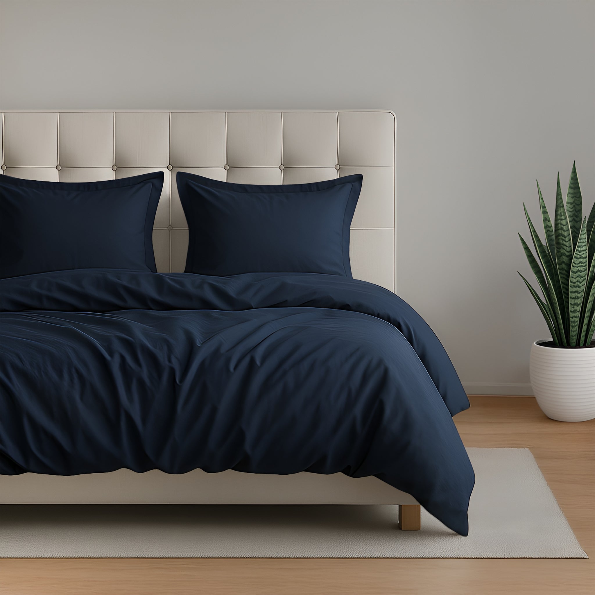 American-softlinen Luxury 100% Cotton Sateen Weave Duvet Cover Set, 1 Duvet Cover and 2 Pillow Shams, Machine Washable 3 Piece Bedding Sets