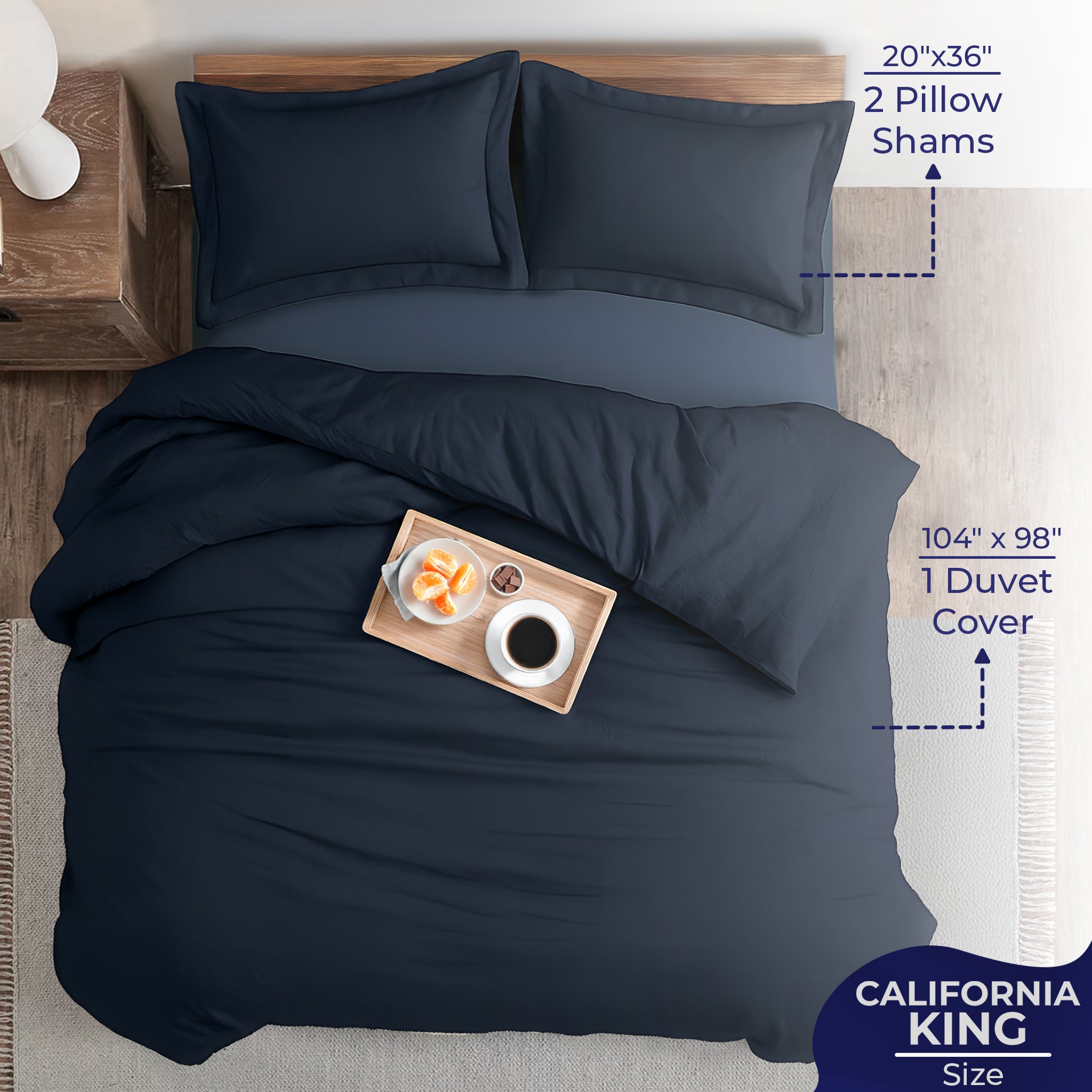 American-softlinen Luxury 100% Cotton Sateen Weave Duvet Cover Set, 1 Duvet Cover and 2 Pillow Shams, Machine Washable 3 Piece Bedding Sets