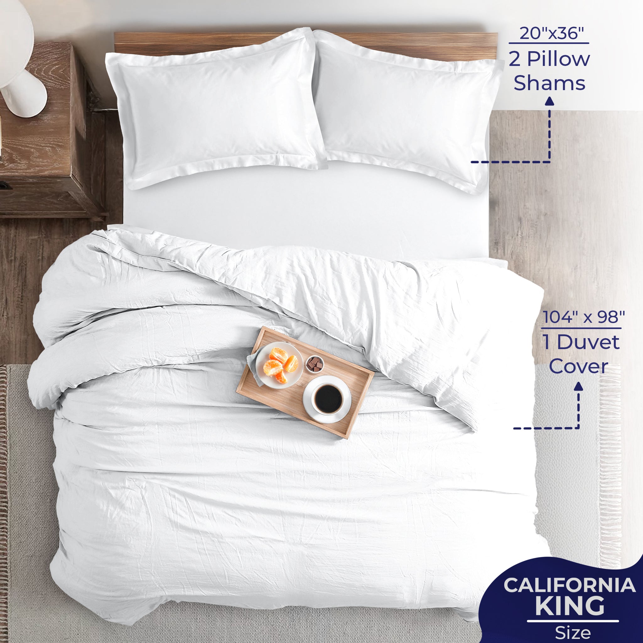 American-softlinen Luxury 100% Cotton Sateen Weave Duvet Cover Set, 1 Duvet Cover and 2 Pillow Shams, Machine Washable 3 Piece Bedding Sets