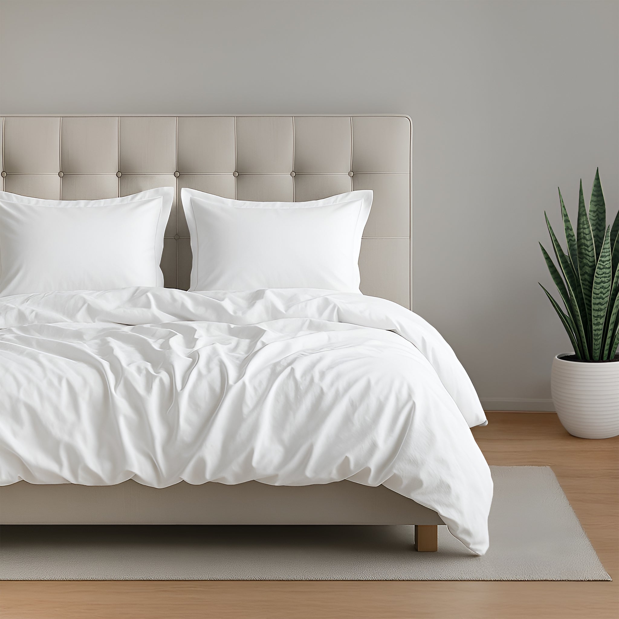 American-softlinen Luxury 100% Cotton Sateen Weave Duvet Cover Set, 1 Duvet Cover and 2 Pillow Shams, Machine Washable 3 Piece Bedding Sets