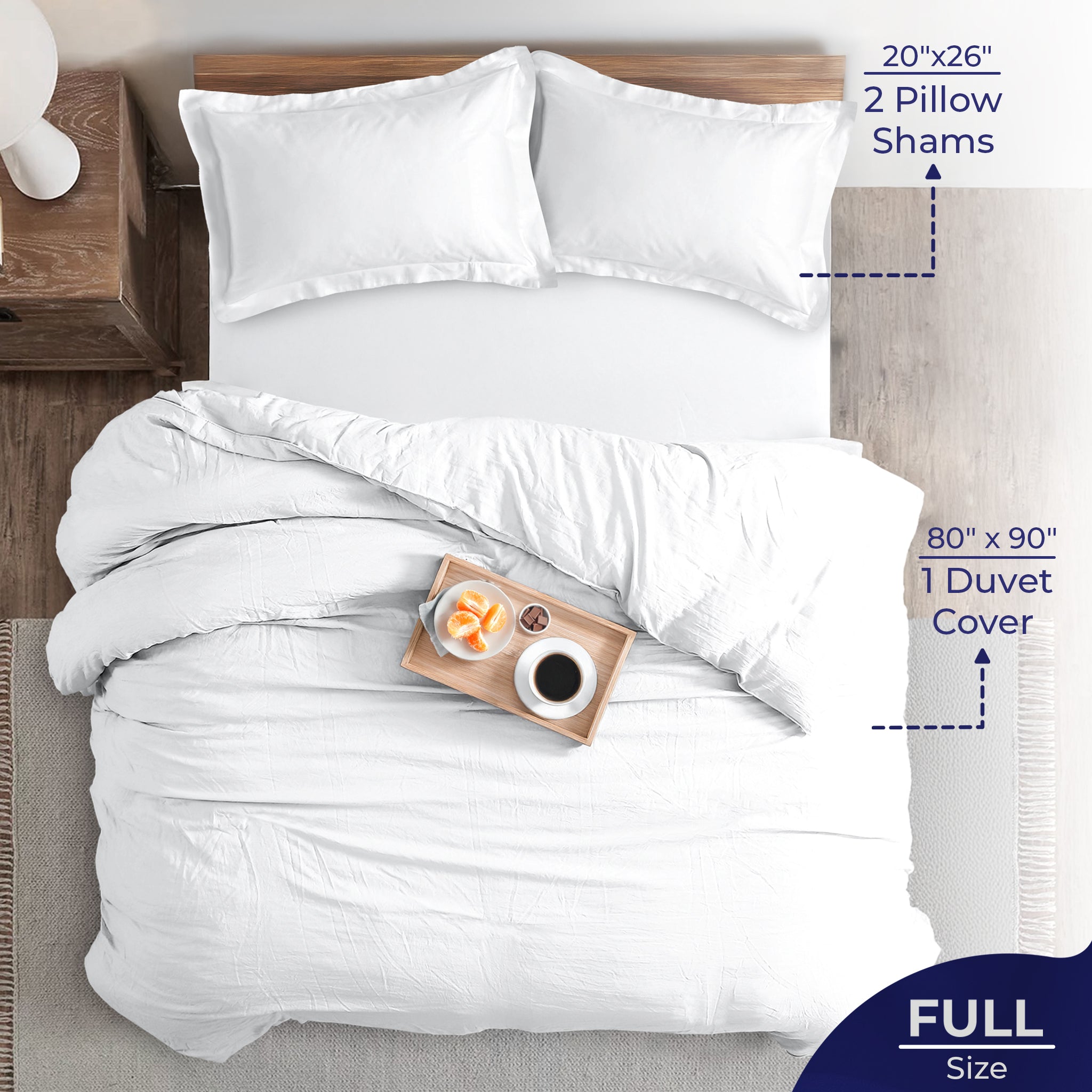 American-softlinen Luxury 100% Cotton Sateen Weave Duvet Cover Set, 1 Duvet Cover and 2 Pillow Shams, Machine Washable 3 Piece Bedding Sets