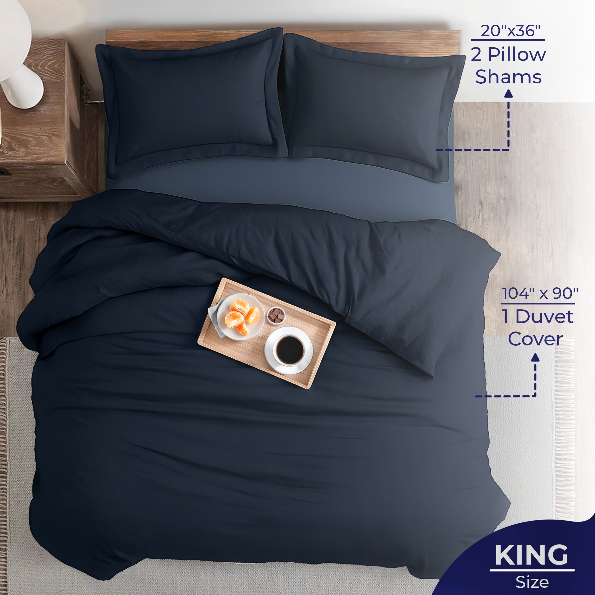 American-softlinen Luxury 100% Cotton Sateen Weave Duvet Cover Set, 1 Duvet Cover and 2 Pillow Shams, Machine Washable 3 Piece Bedding Sets