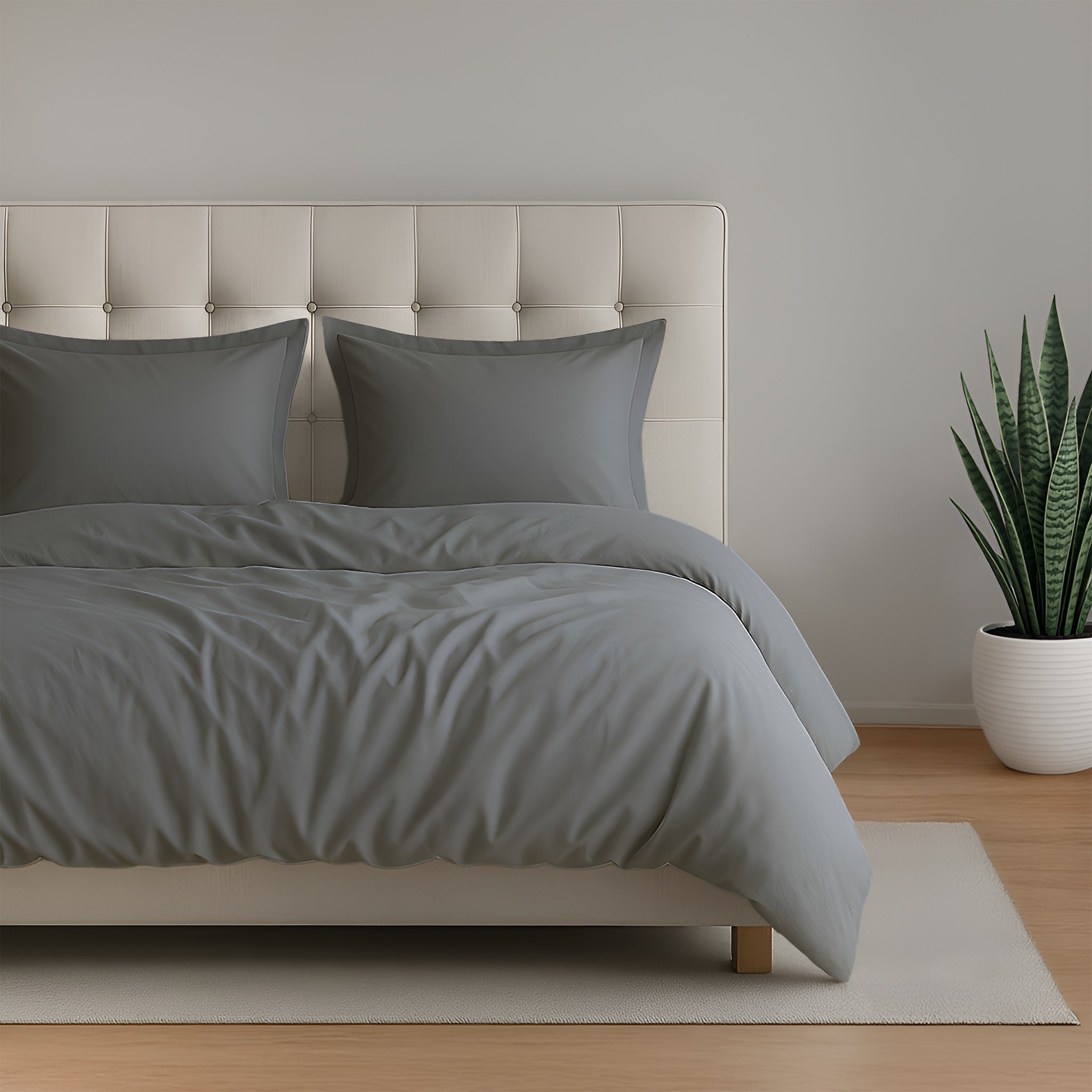 American-softlinen Luxury 100% Cotton Sateen Weave Duvet Cover Set, 1 Duvet Cover and 2 Pillow Shams, Machine Washable 3 Piece Bedding Sets
