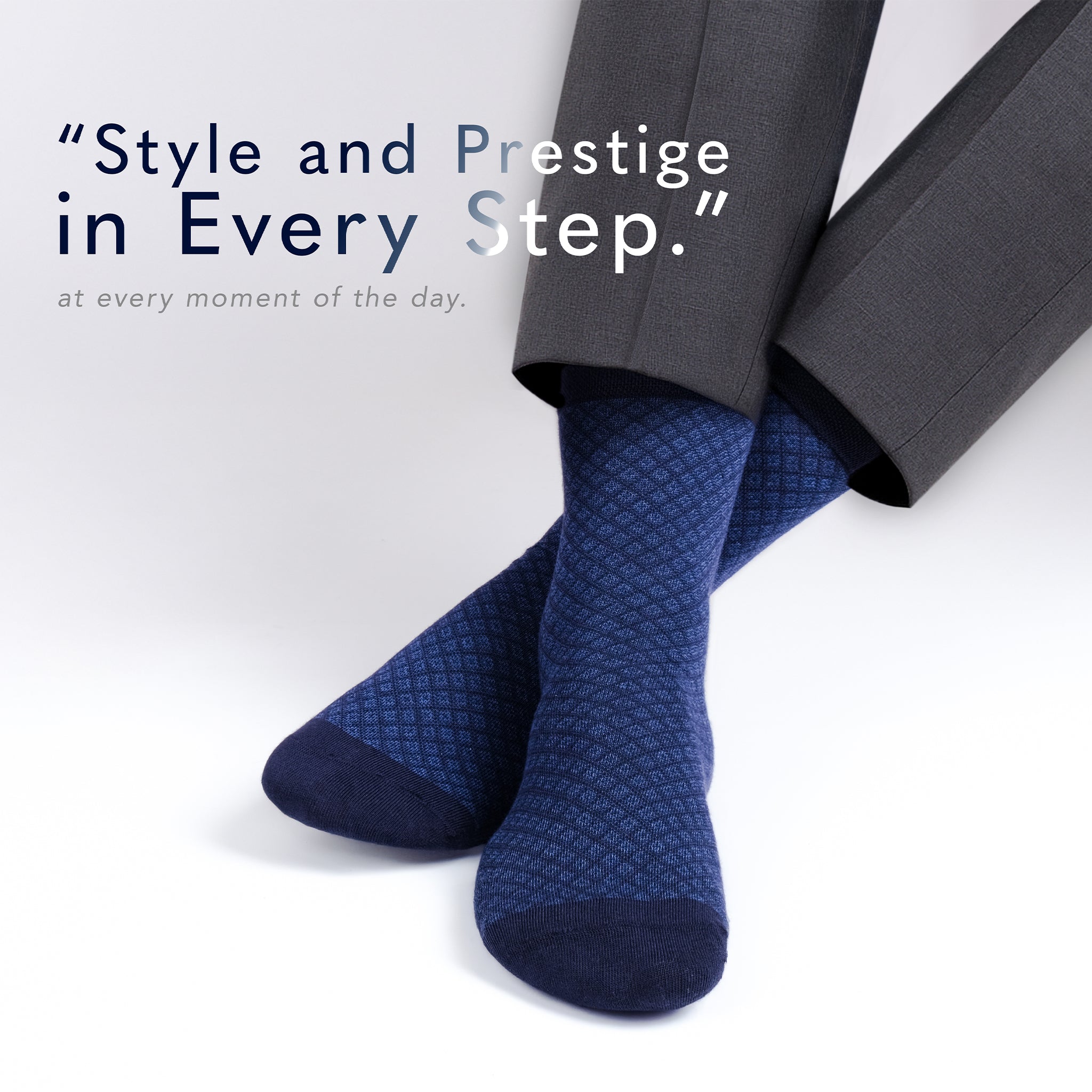 American-softlinen men’s luxury patterned crew dress socks in premium gift box organizer, 5 pack blue
